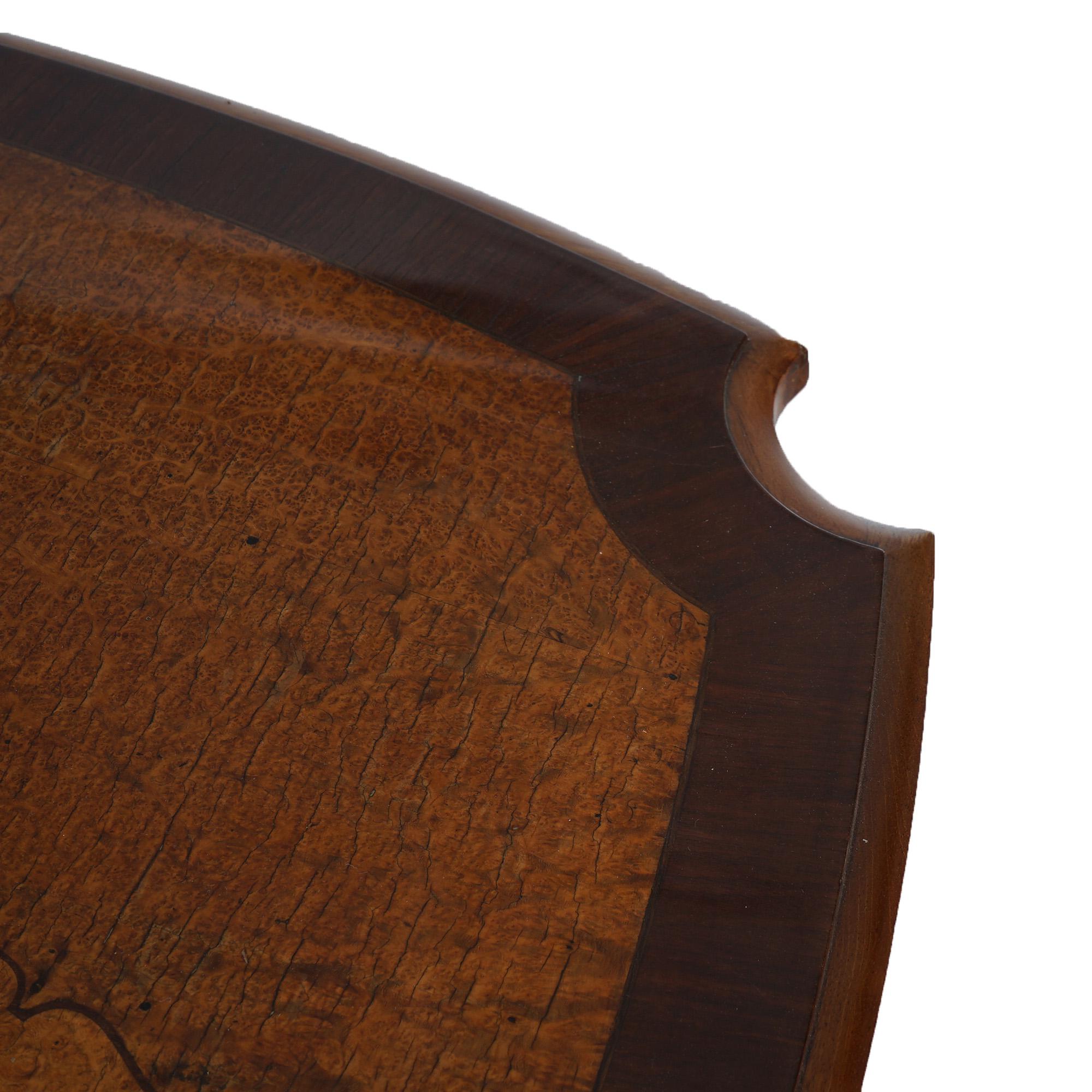 Leytens Frères Art Nouveau Table centrale en marqueterie de palissandre, satin et loupe v1900 en vente 3