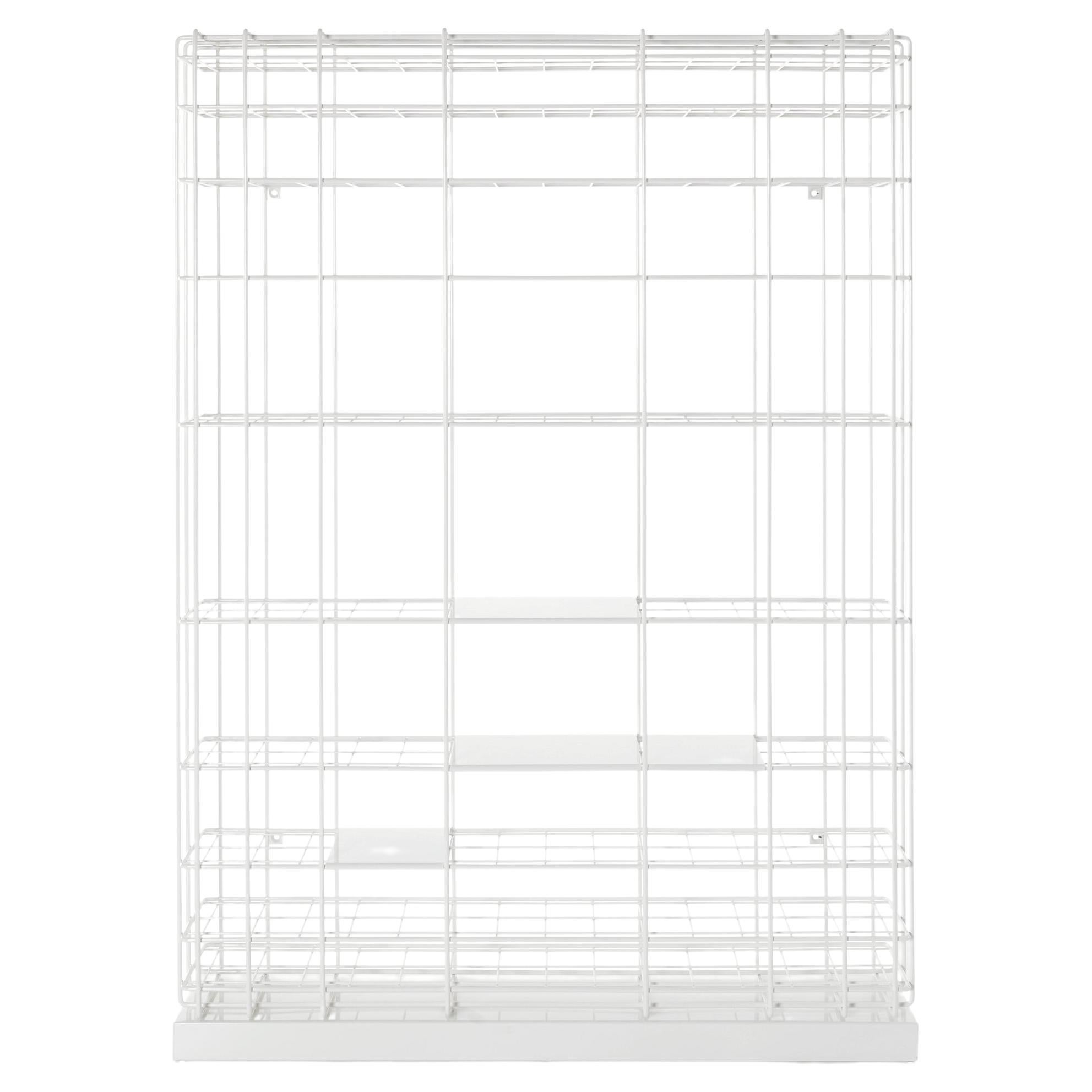 Leyva High Bookcase in Glossy White Finish by Giuseppe Viganò For Sale