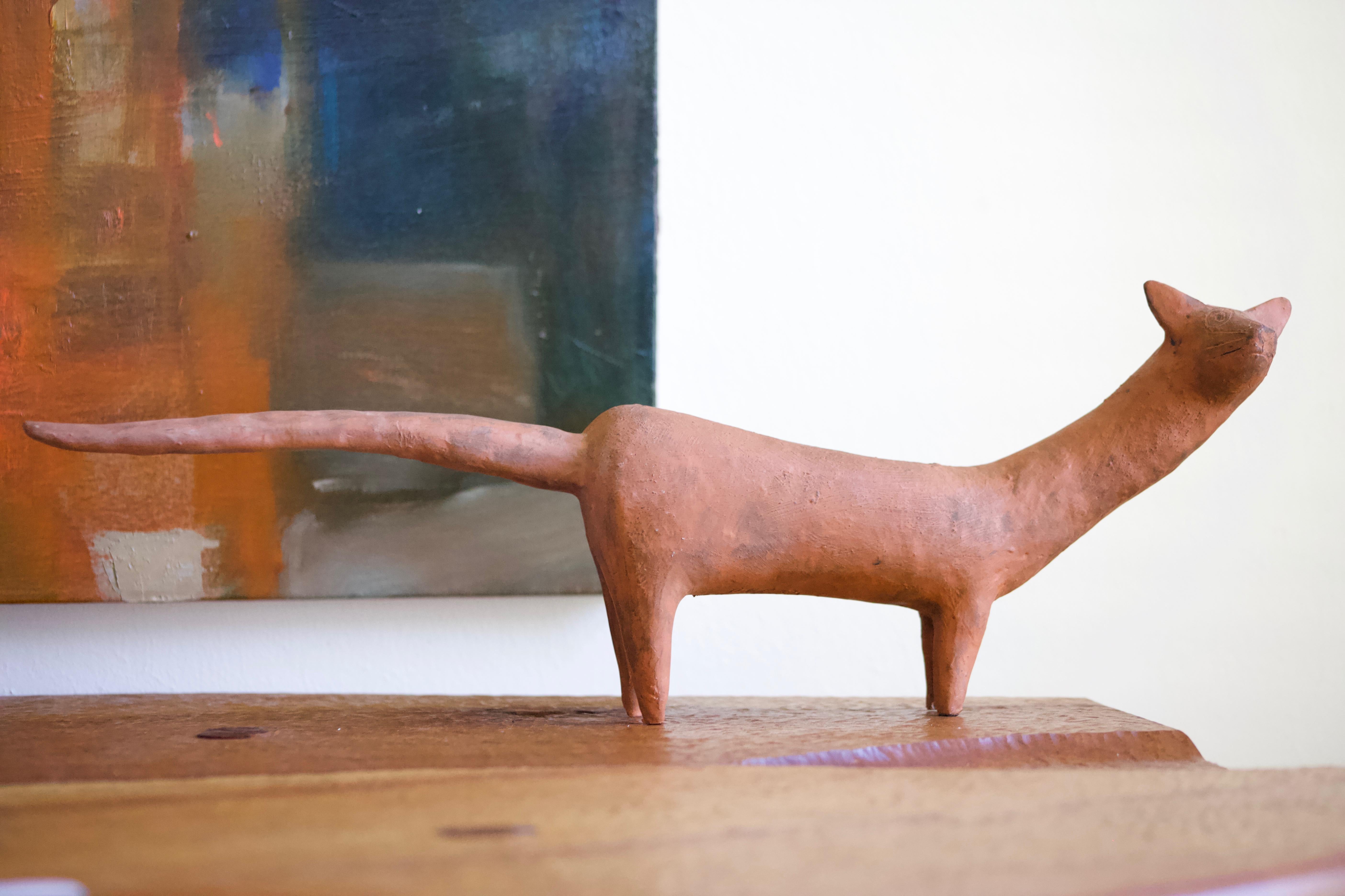 Leza McVey Ceramic Cat Sculpture For Sale 5