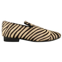 LF PARIS - Mocassins en poils de poney zébrés noirs et blancs, taille 6
