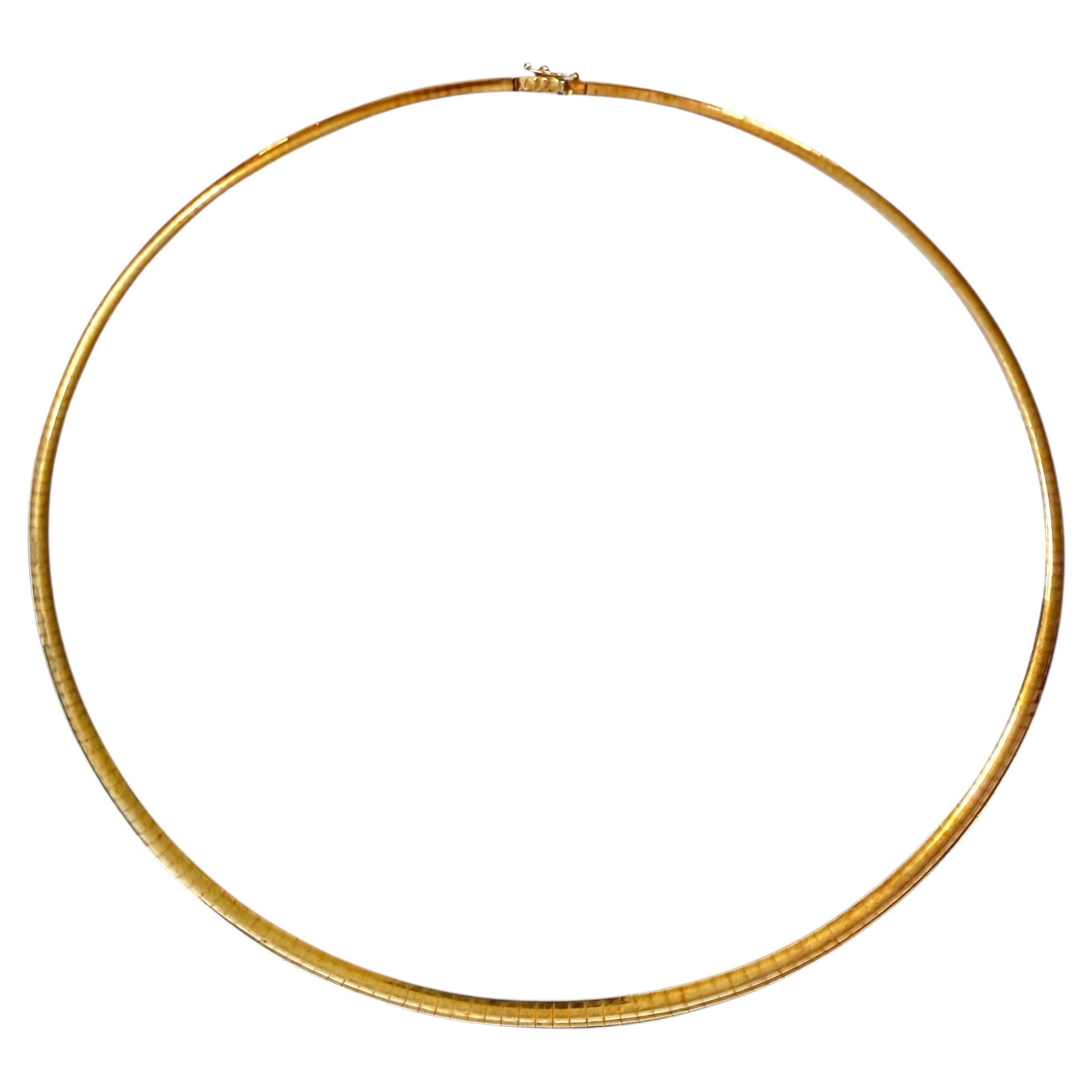 LFS 10k Italian Yellow Gold Omega Necklace 19.7 grams For Sale