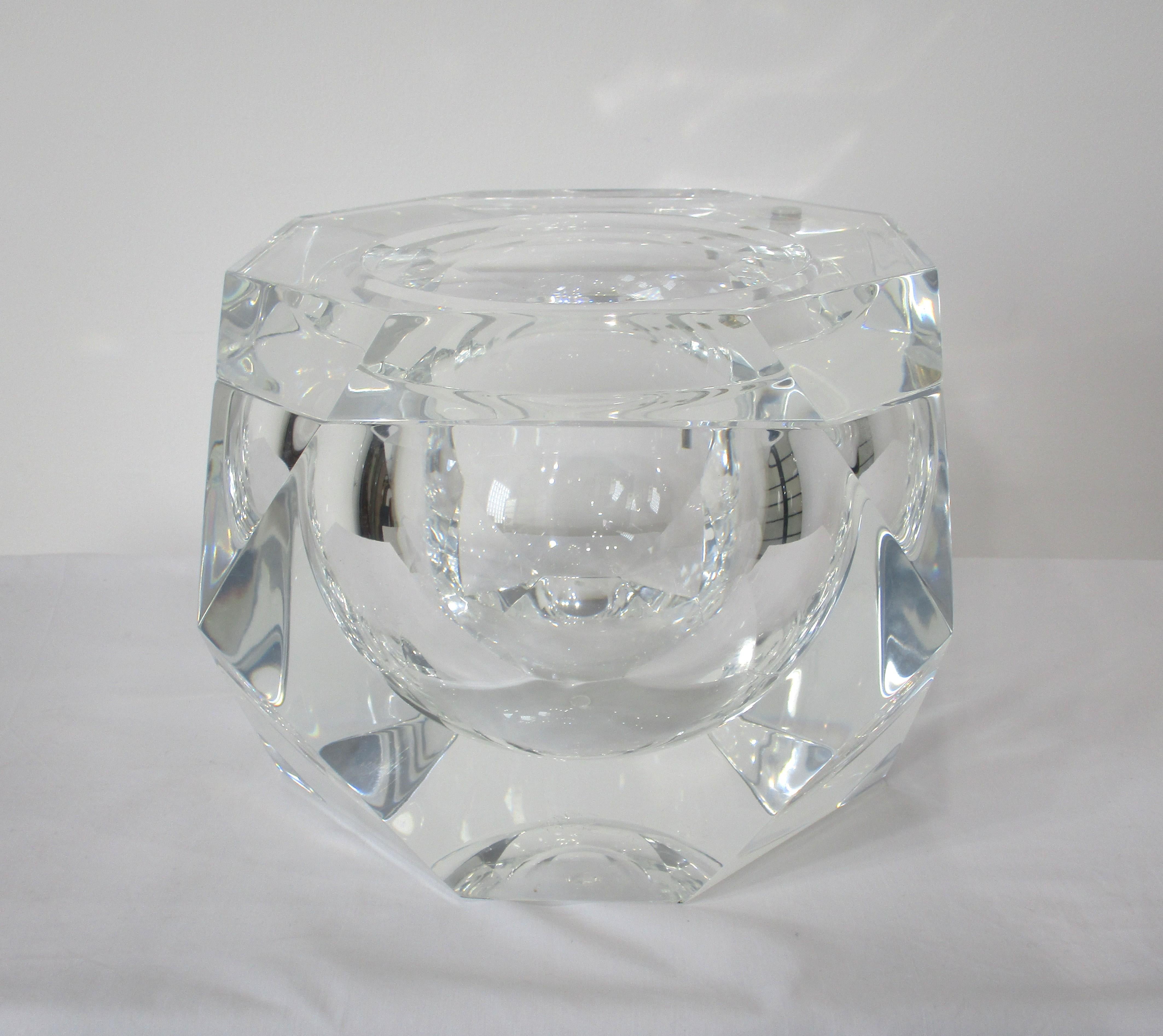 Secchiello per ghiaccio o contenitore per caramelle in lucite sfaccettata Lg Alessendro Albrizzi in vendita 3