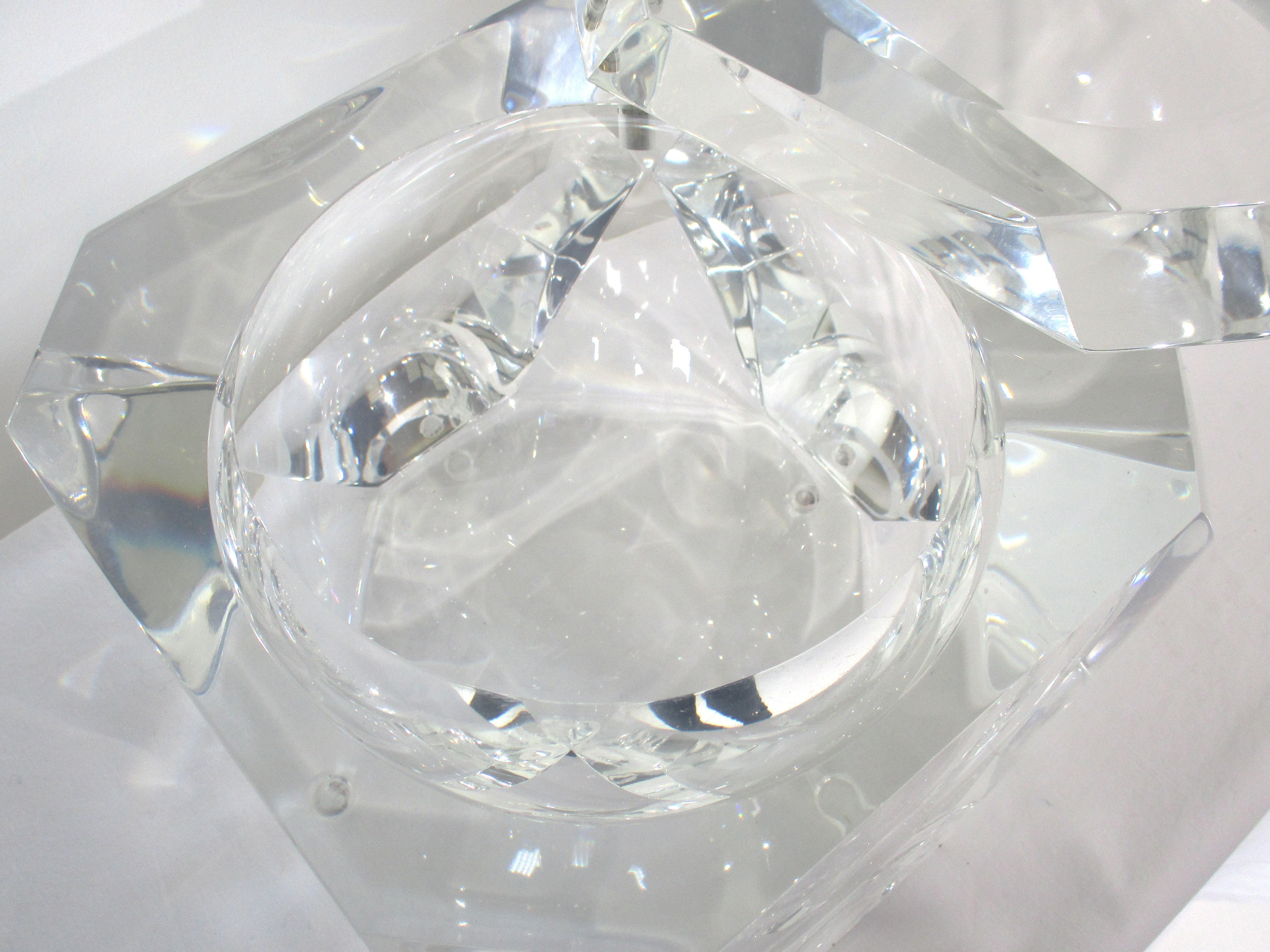 Secchiello per ghiaccio o contenitore per caramelle in lucite sfaccettata Lg Alessendro Albrizzi In condizioni buone in vendita a Cincinnati, OH