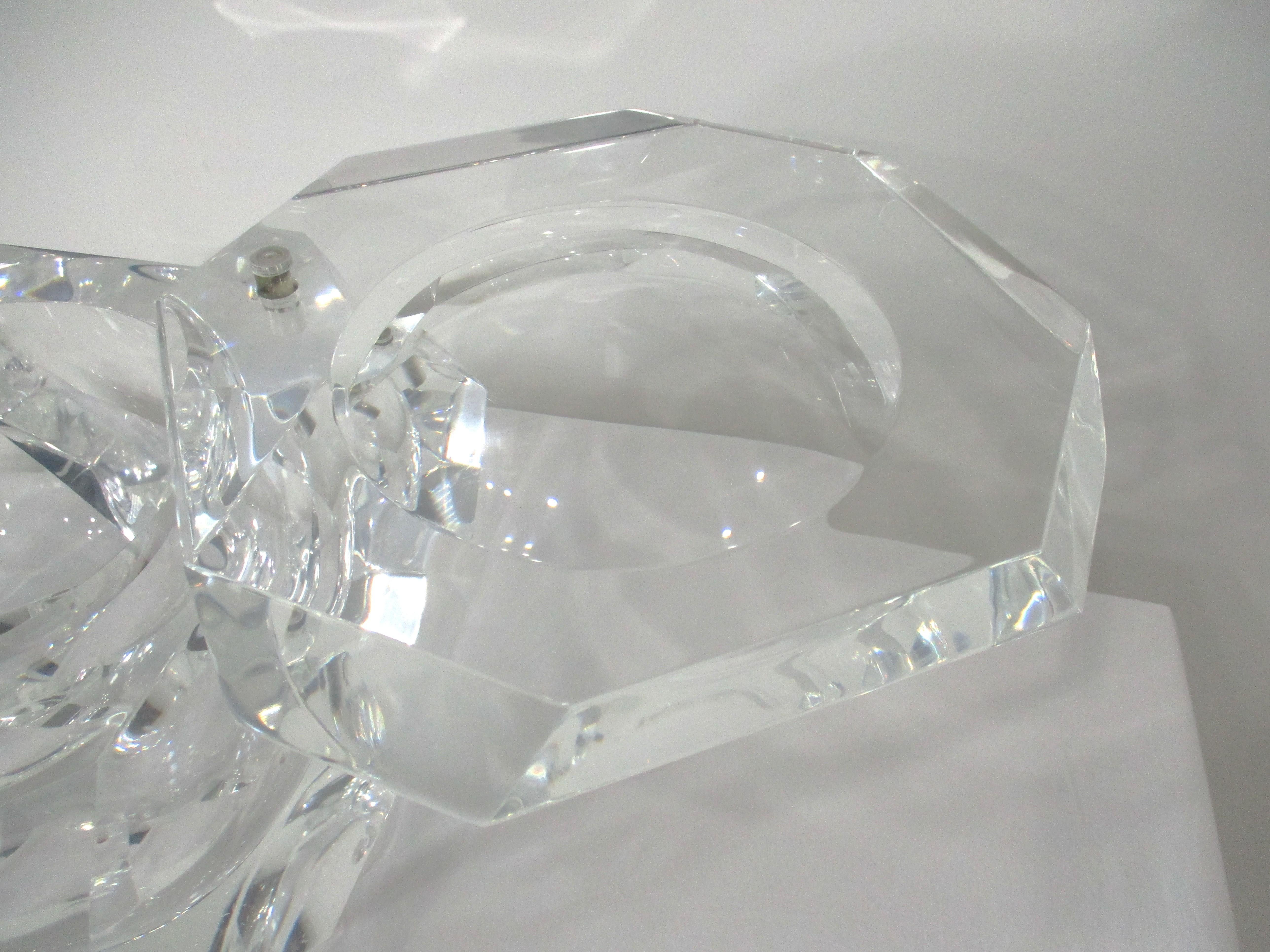 XX secolo Secchiello per ghiaccio o contenitore per caramelle in lucite sfaccettata Lg Alessendro Albrizzi in vendita