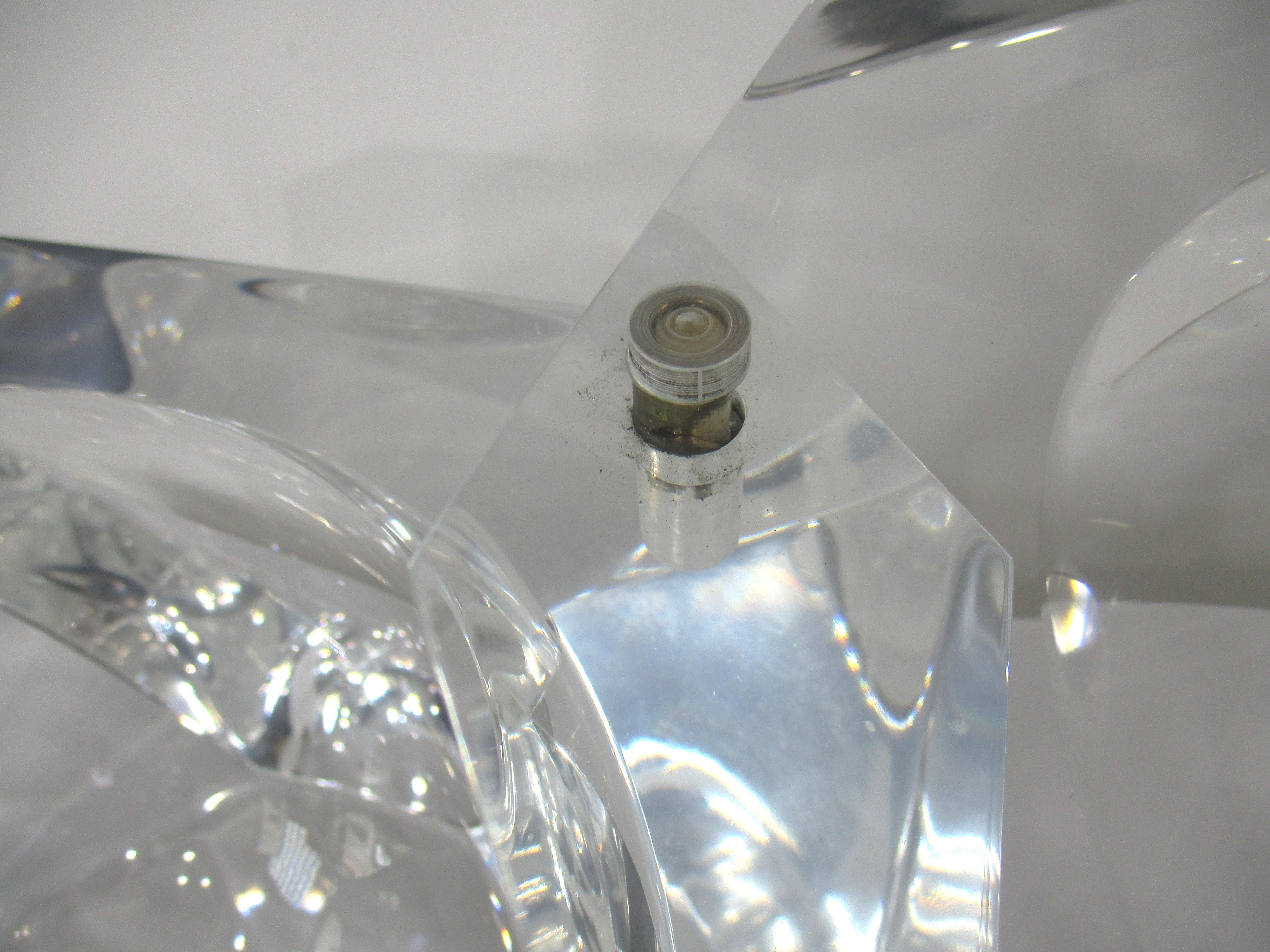 Lucite Secchiello per ghiaccio o contenitore per caramelle in lucite sfaccettata Lg Alessendro Albrizzi in vendita