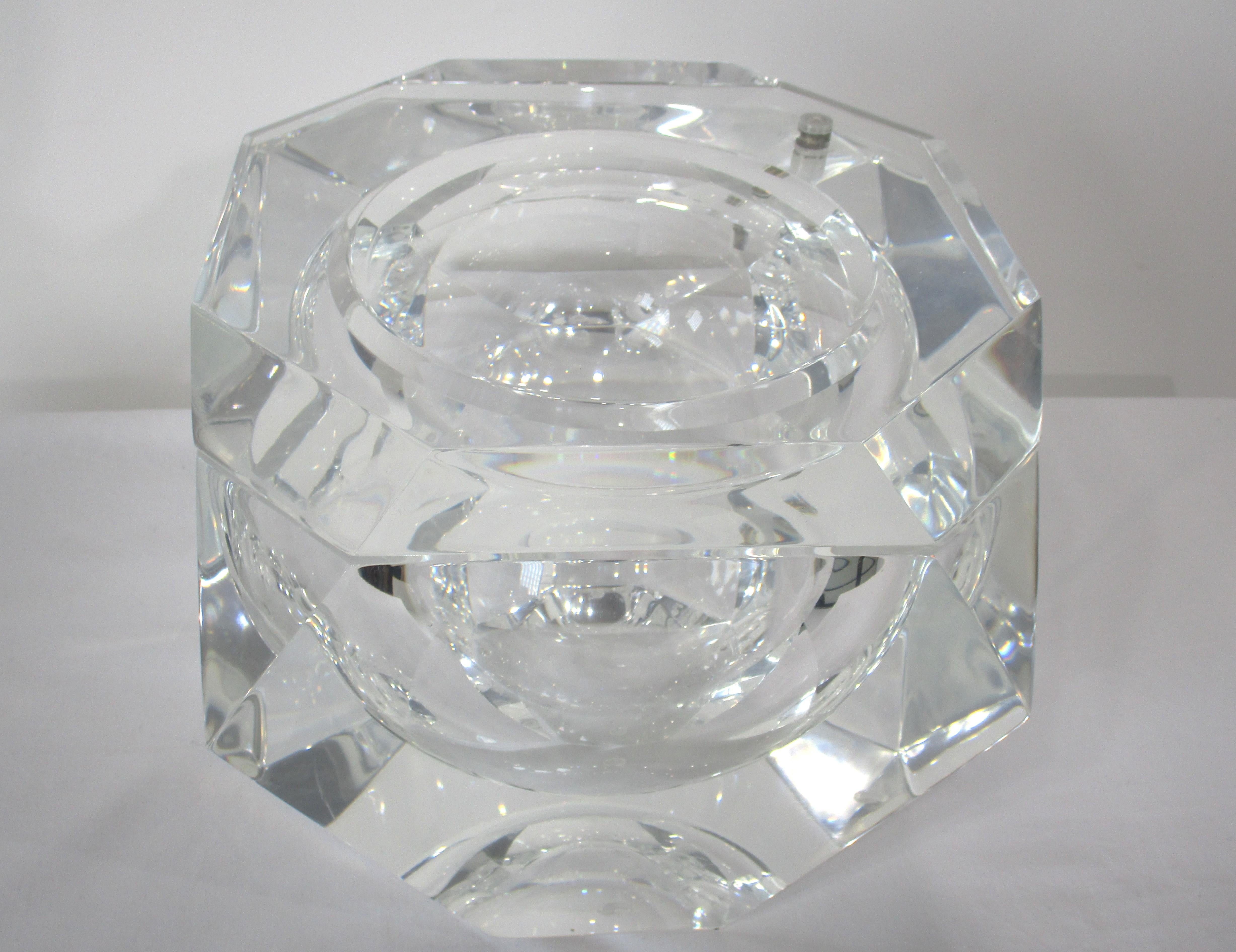 Secchiello per ghiaccio o contenitore per caramelle in lucite sfaccettata Lg Alessendro Albrizzi in vendita 1