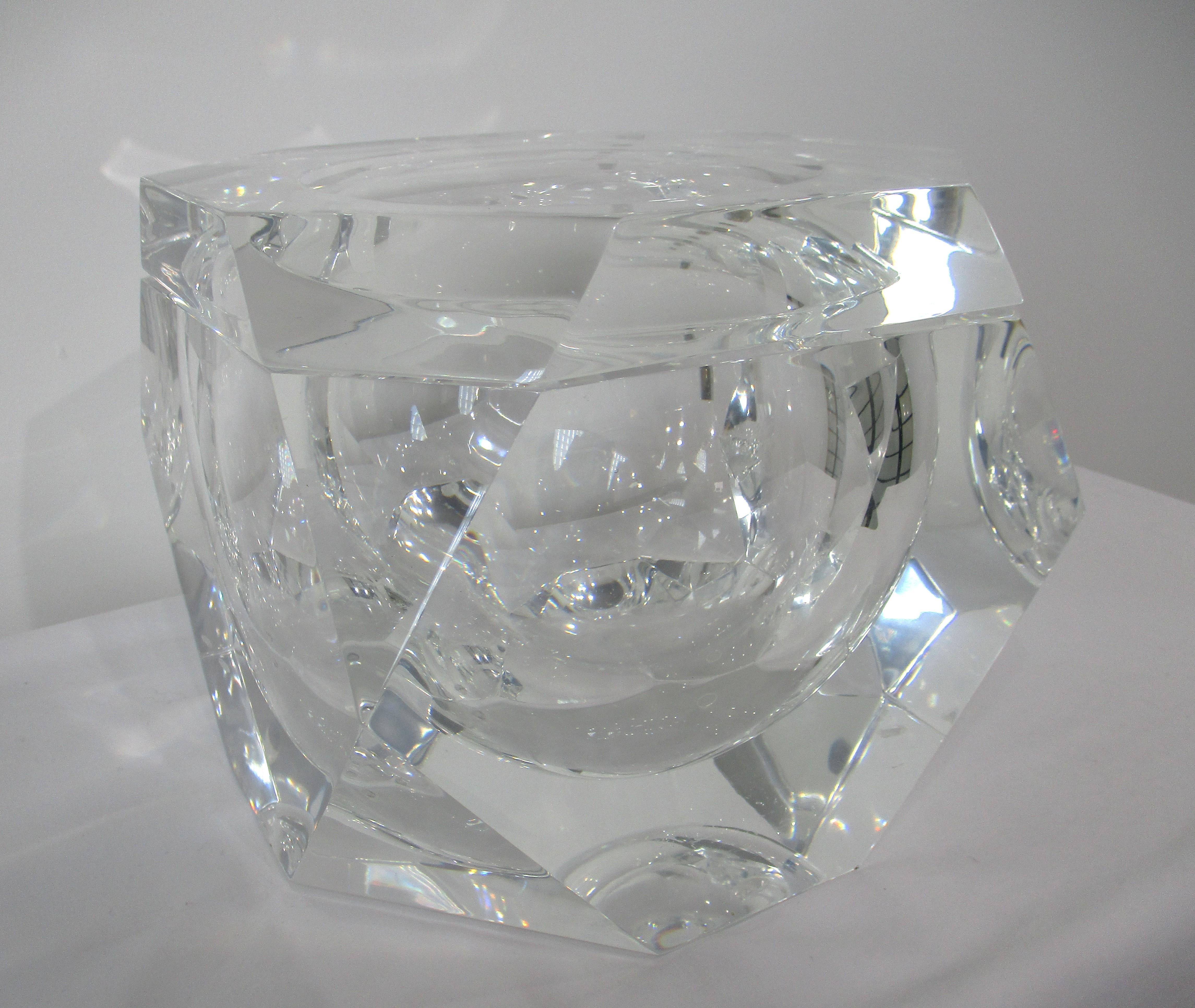 Secchiello per ghiaccio o contenitore per caramelle in lucite sfaccettata Lg Alessendro Albrizzi in vendita 2
