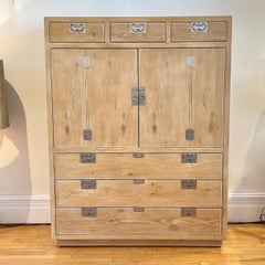 Lg Bleached Cerused Oak Cabinet Dresser W Nickel Hardware -Henredon 2- Available