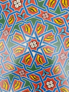 LG Ceuta 4 Painted and Carved Moroccan Star Table, Multi-Color