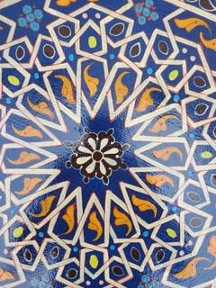 LG Ceuta 5 Painted and Carved Moroccan Star Table, Multi-Color