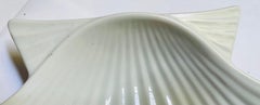 Lg White Ceramic Clam Half Shell Serving Center Dish Plate