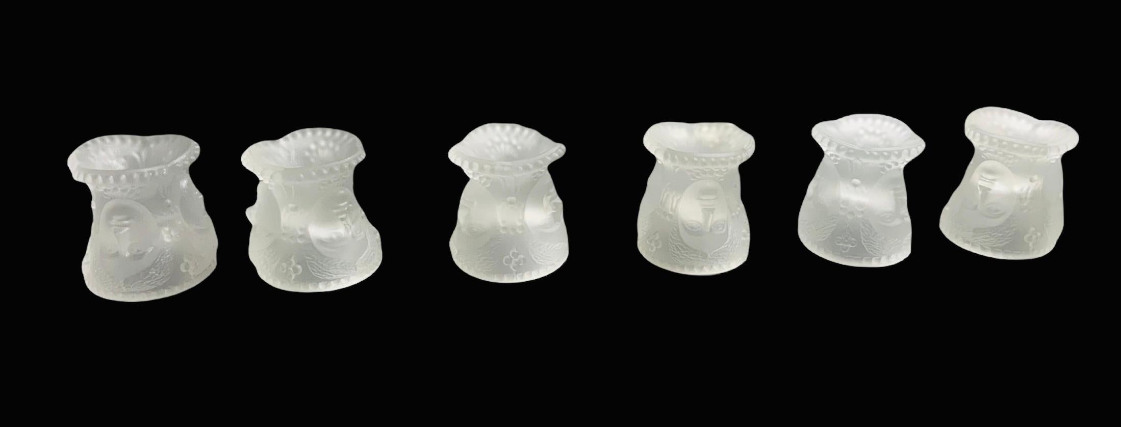 L.G. Wright Glass Co. Set di saliere a tre facce in vetro smerigliato In condizioni buone in vendita a Guaynabo, PR