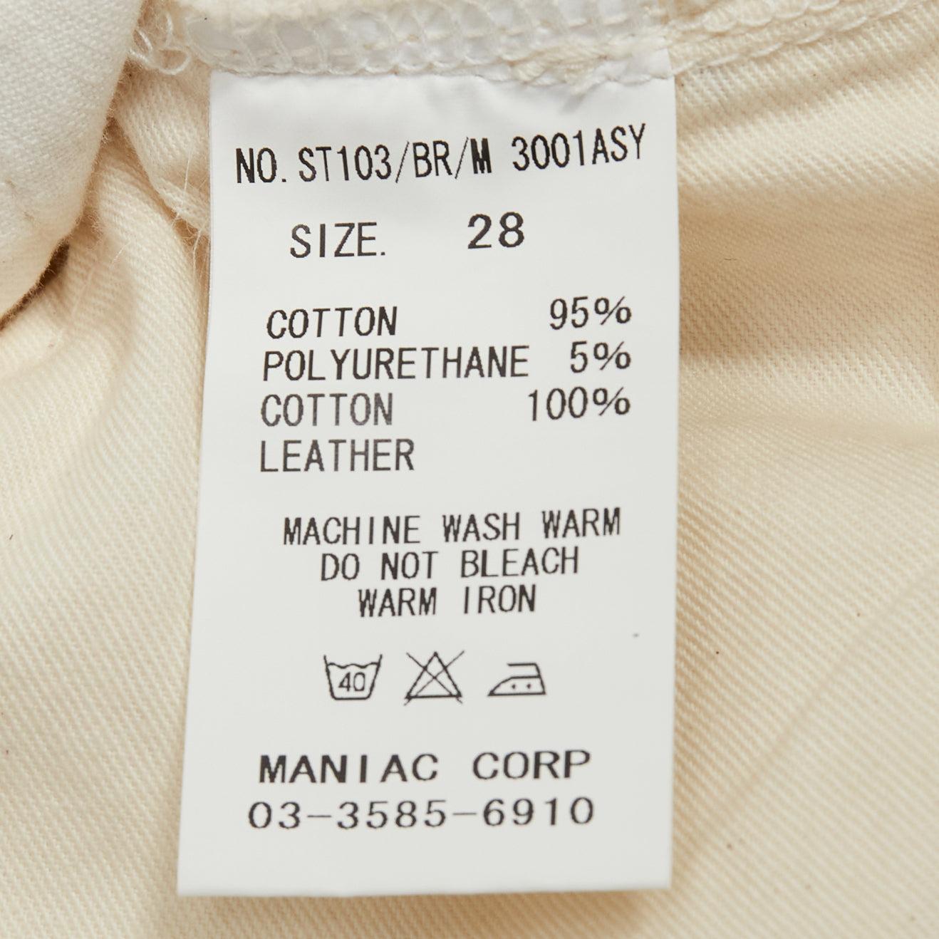 LGB white distressed painted topstitch zip detail black tag jeans 28