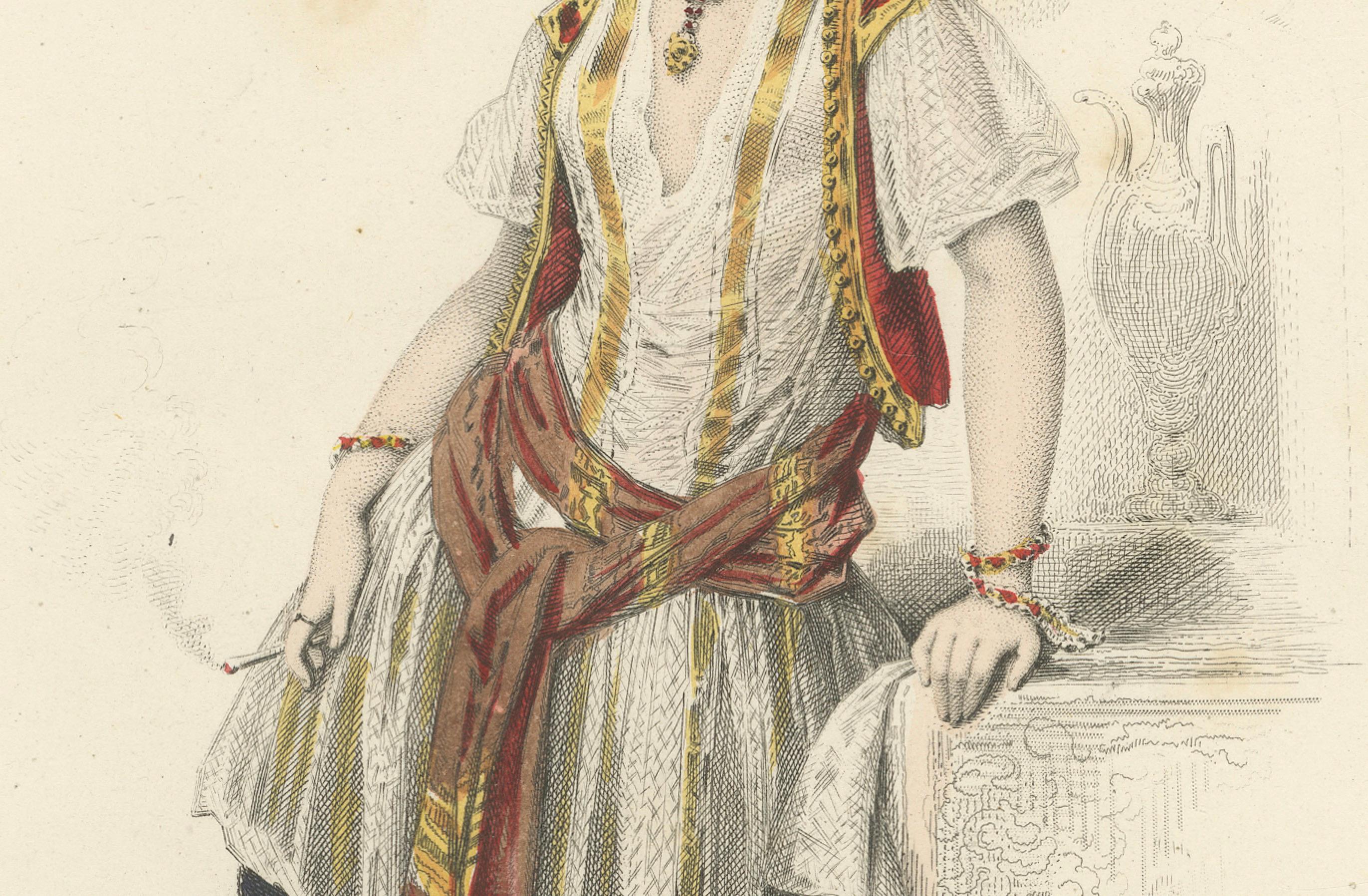 lgeria Maurische Frau - Handkolorierte Kostümlithographie, 1853 (Papier) im Angebot