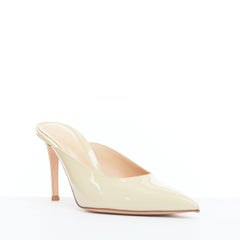 LGIANVITO ROSS Lindsay cream patent leather mule stilettos EU39.5