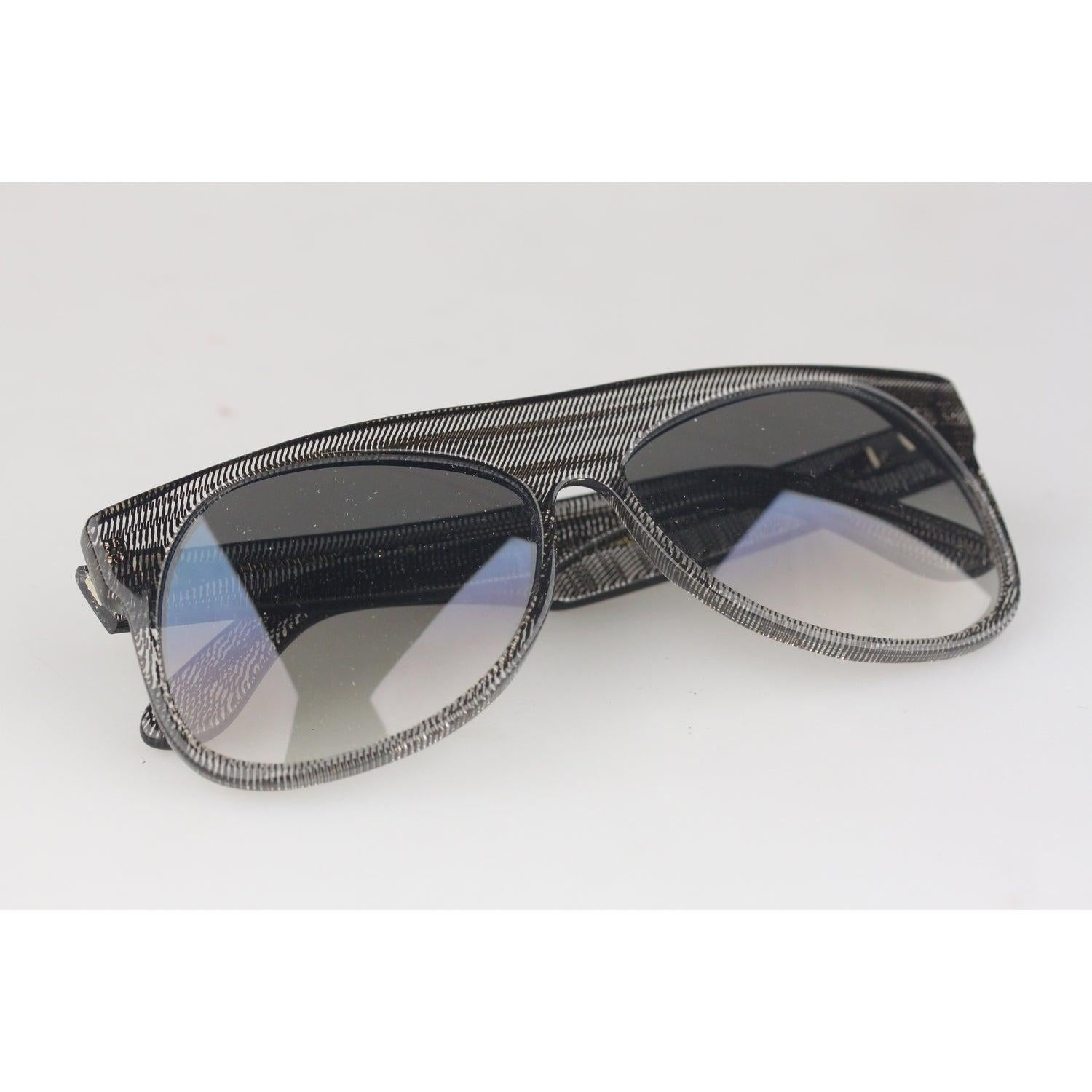 Grigio L.G.R. Occhiali da sole unisex a strisce trasparenti Mod. Mogadiscio fatto a mano in Italia in vendita