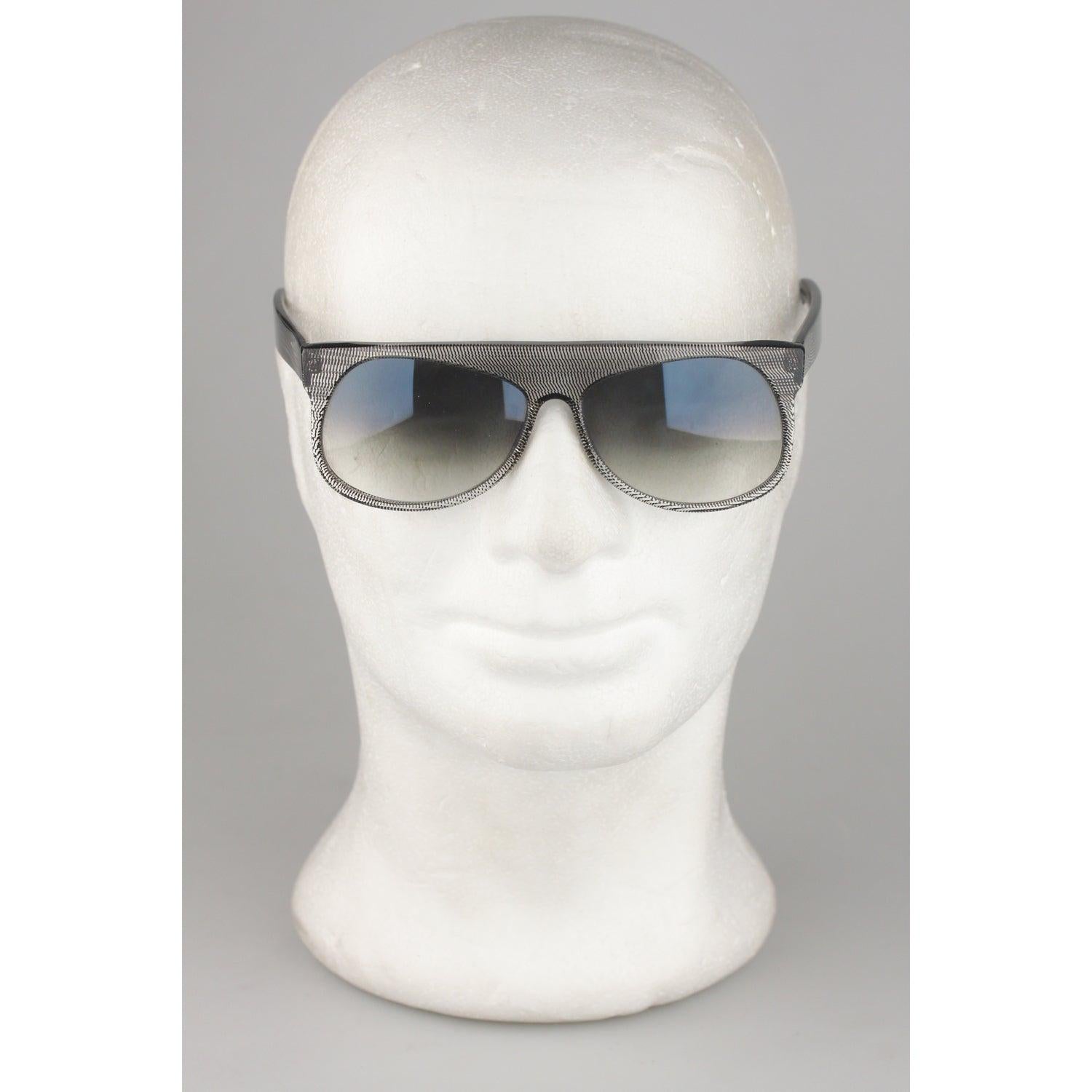 L.G.R. Occhiali da sole unisex a strisce trasparenti Mod. Mogadiscio fatto a mano in Italia in vendita 2