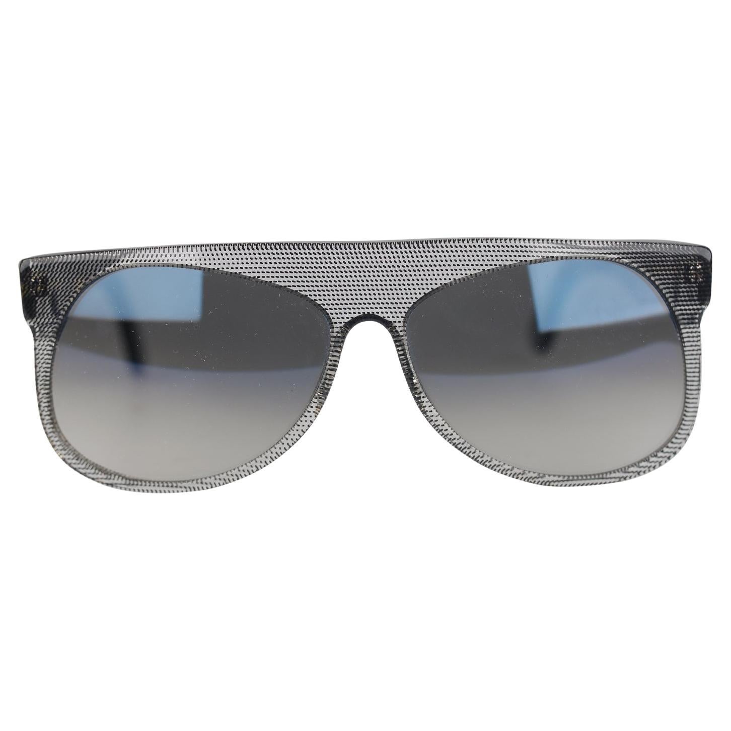 L.G.R. Occhiali da sole unisex a strisce trasparenti Mod. Mogadiscio fatto a mano in Italia in vendita