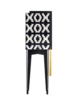 LH Black and White Rose Embroidered Mono Secretaire