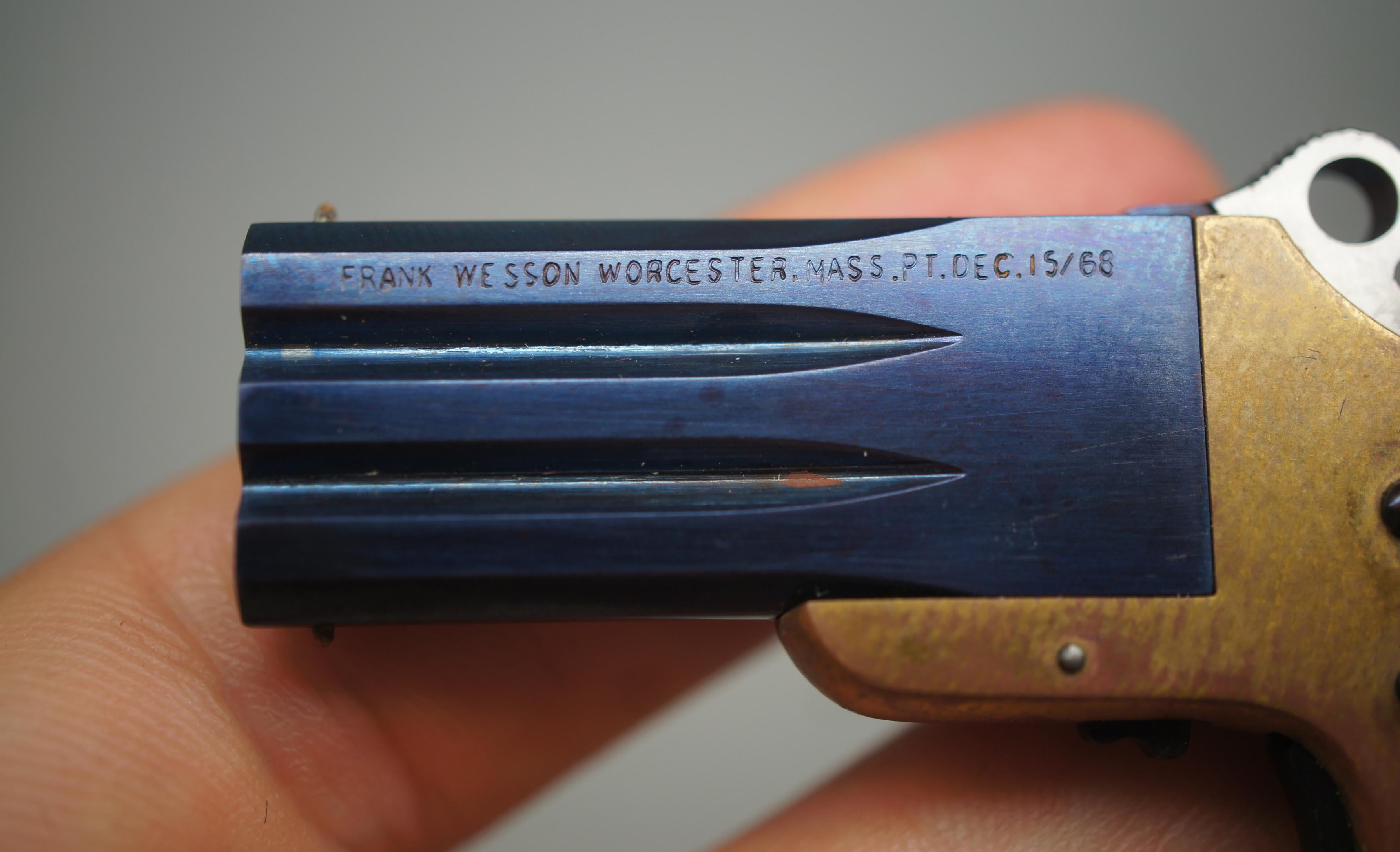 LH Smith Frank Wesson ½ Scale Swivel Barrel Derringer Pin Fire Cap Gun & Case 2
