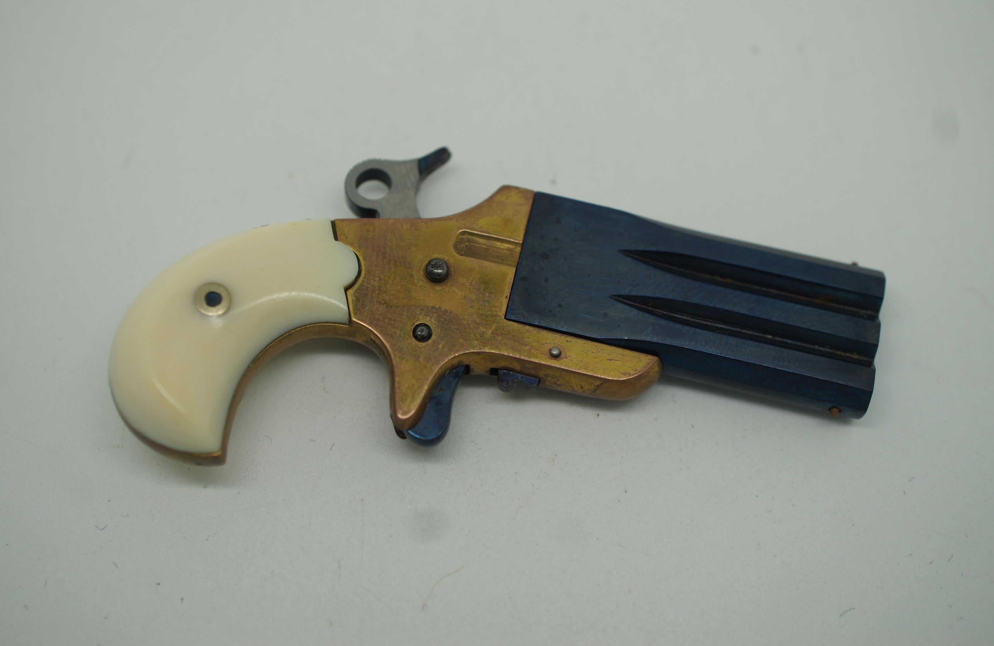 LH Smith Frank Wesson ½ Scale Swivel Barrel Derringer Pin Fire Cap Gun & Case 4