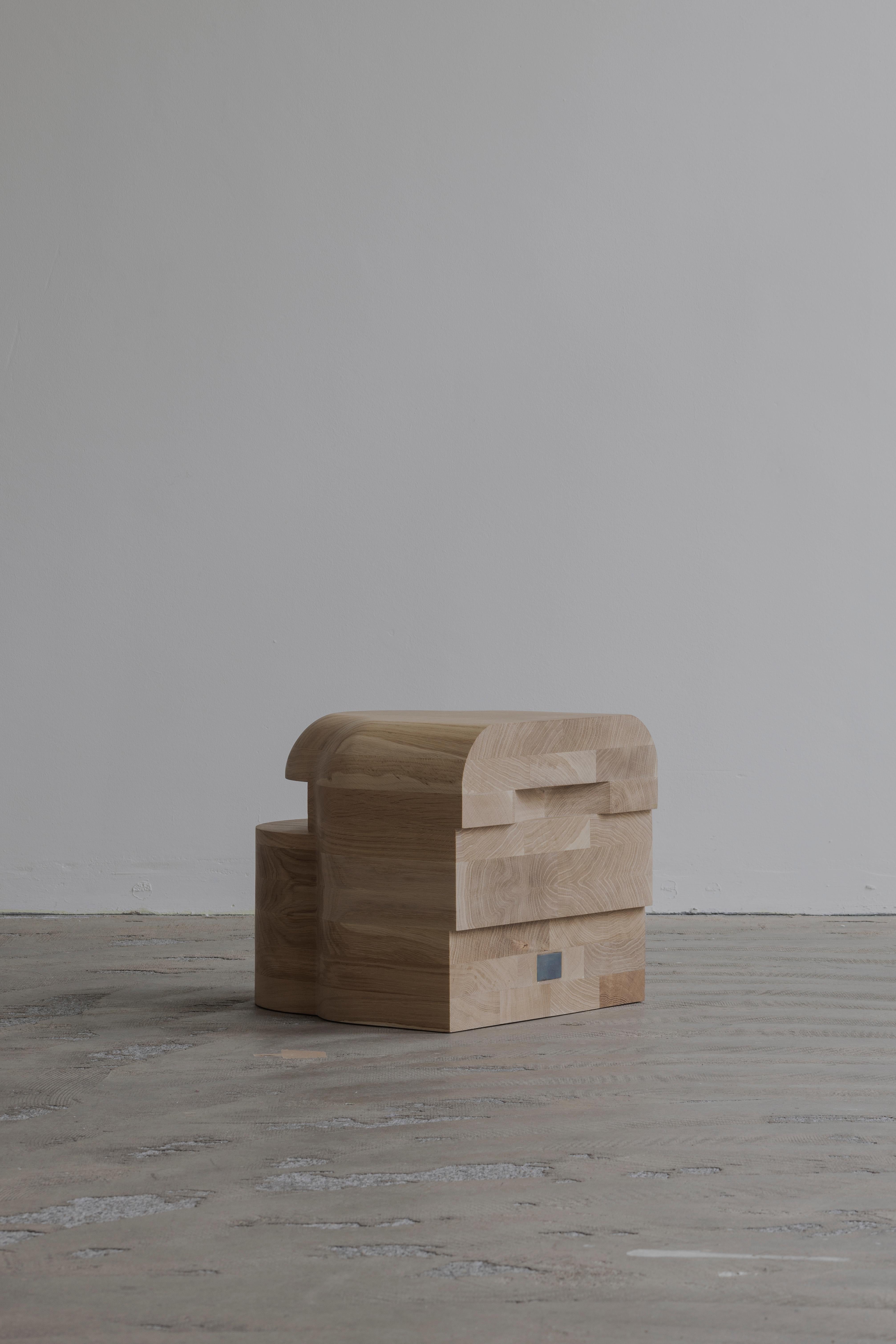 Small Lahmu Console by Sizar Alexis
Limited edition of 10
Dimensions: D 40 x W 44 x H 36 cm
Materials: Solid natural oak.

Available in natural cherry, natural oak, or black stained oak.

When me and my wife got home from the maternity ward in april
