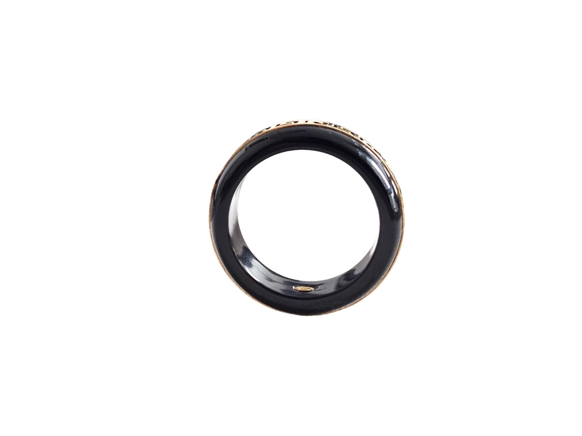 Li Black Onyx Band Ring (With 14k Solid Gold) - Bague de cocktail pour hommes et femmes en vente 8