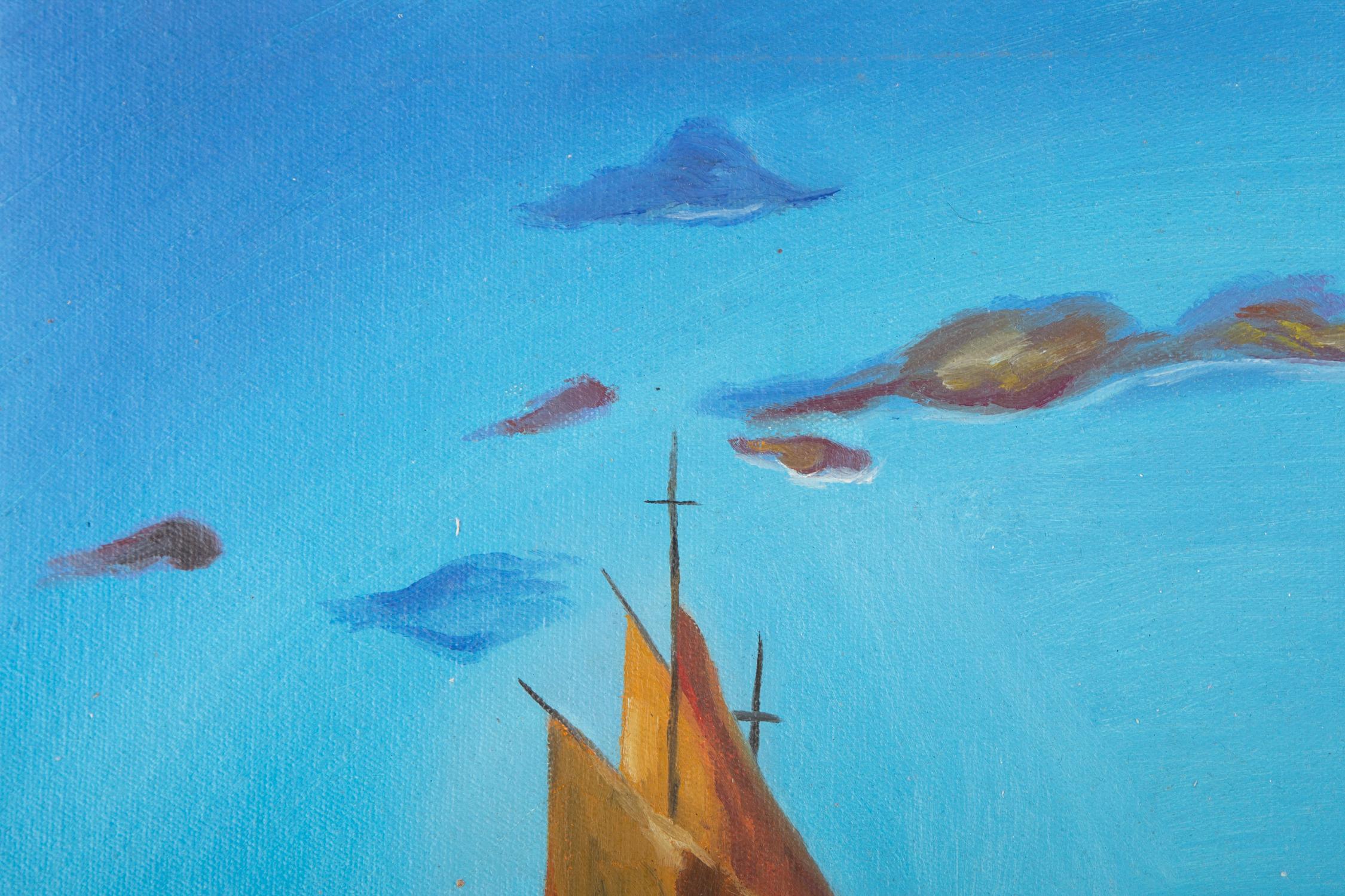  Title: Moonlight and Sea
 Medium: Oil on canvas
 Size: 23 x 19.5inches
 Frame: Framing options available!
 Age: 2000s
 Condition: Painting appears to be in excellent condition.
 Note: This painting is unstretched
 Artist: Li Cong
 Provenance:

