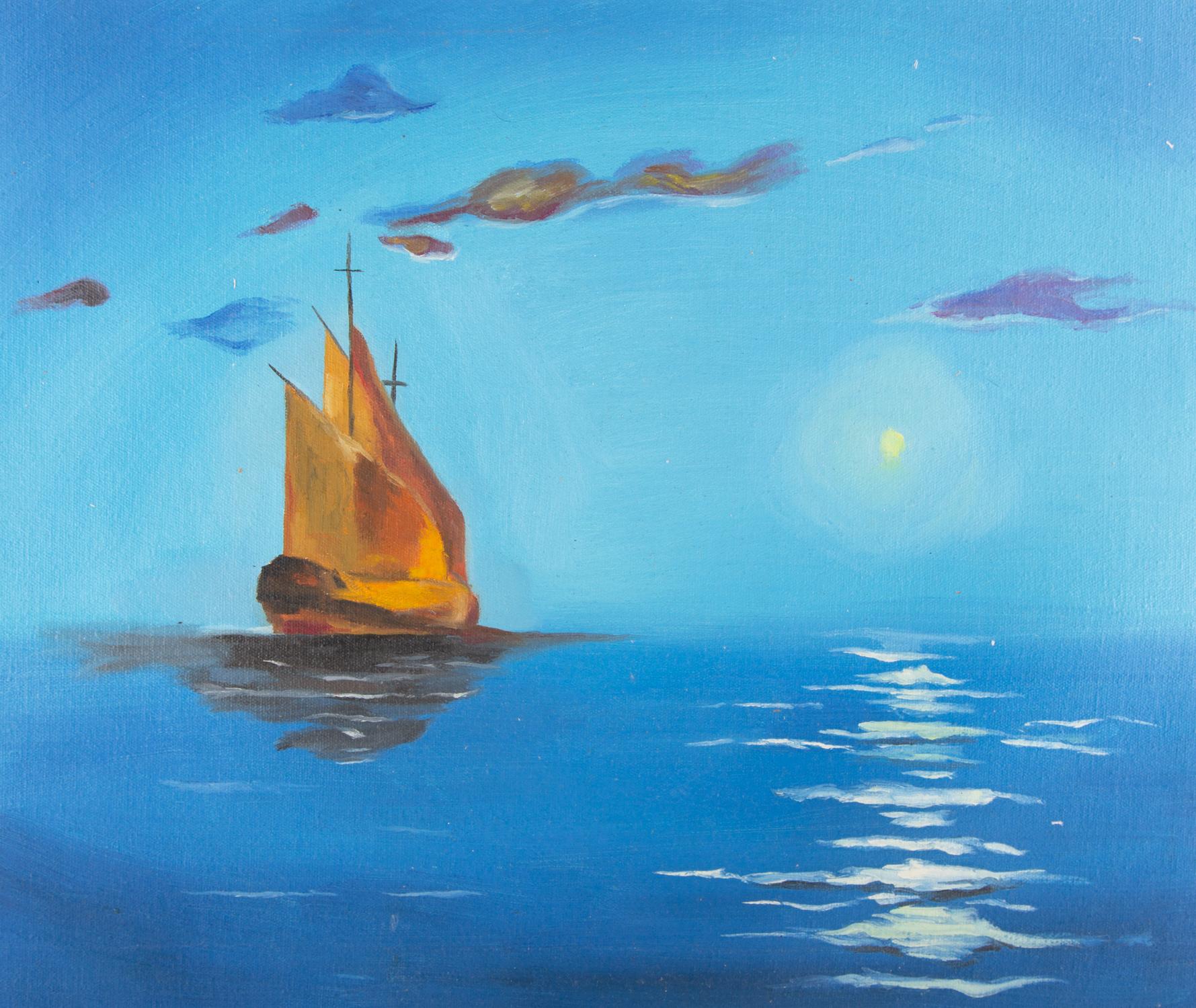 moonlight on the sea painting