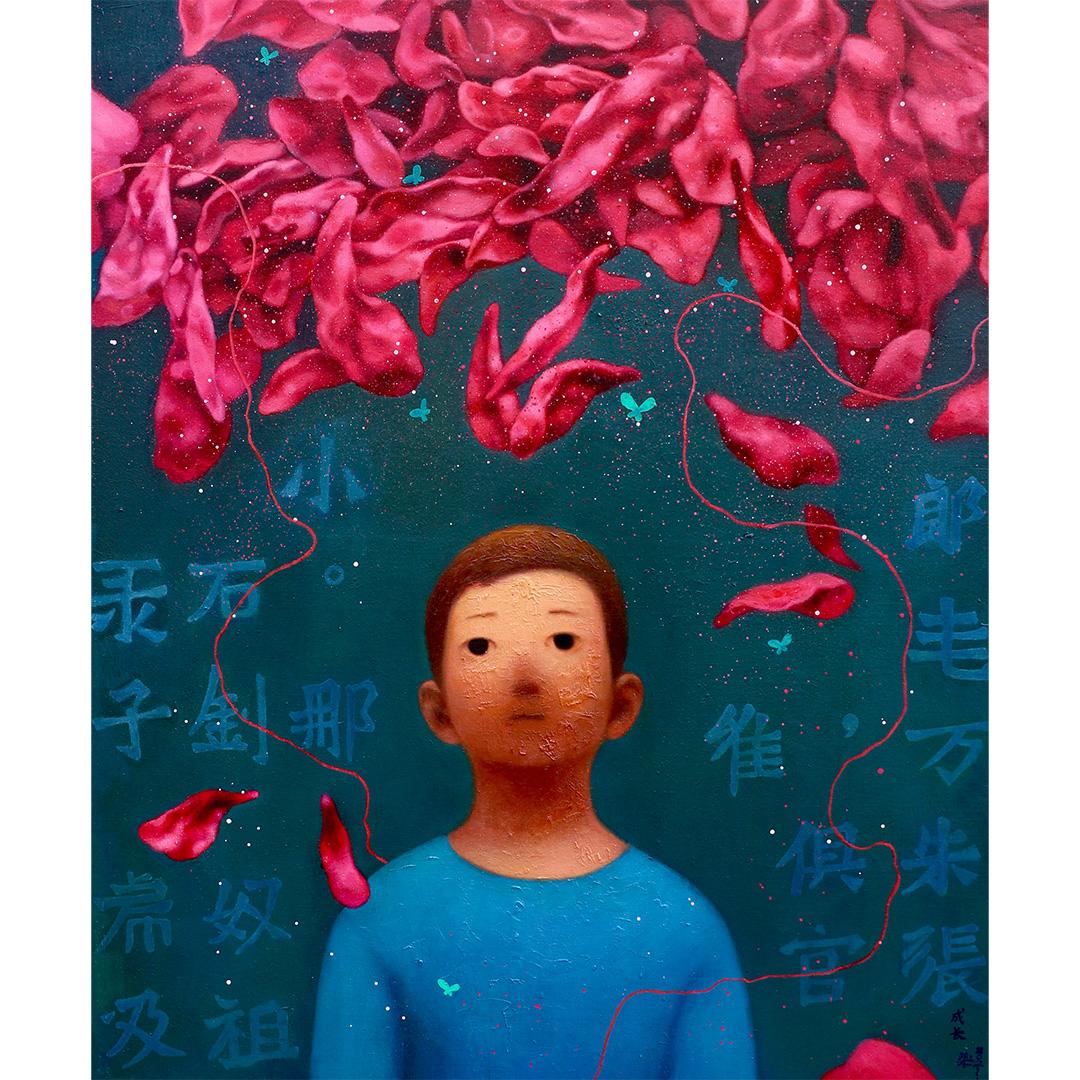 Li, Liang Figurative Painting – Growing Up - Zeitgenössische Kunst, Porträt, Figurative Kunst