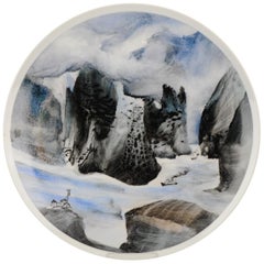 Used Li Linhong "Three Gorges" Artist Marked Plate Chinese Porcelain, China