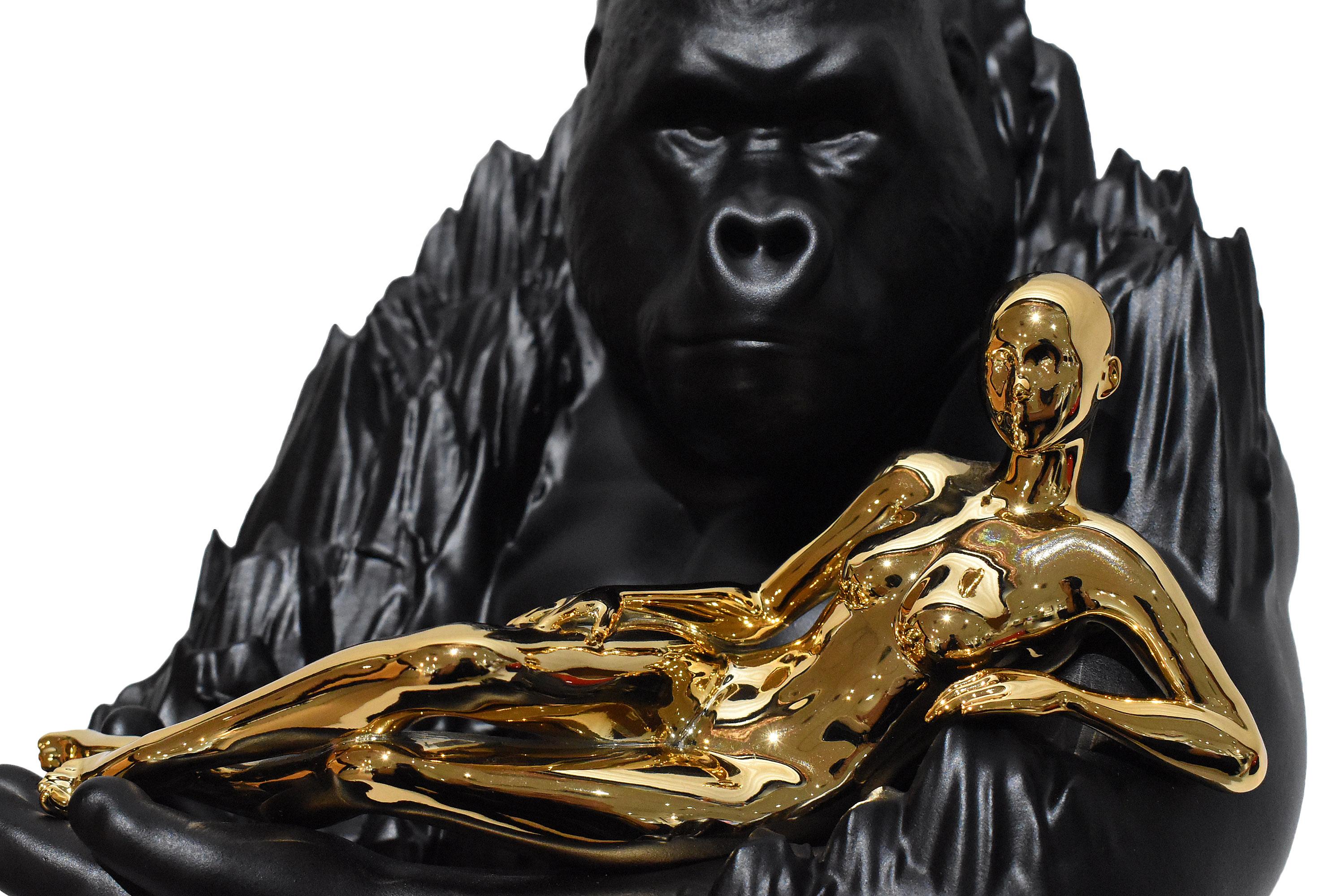 Mountainous - Black Figurative Sculpture by Li Ming