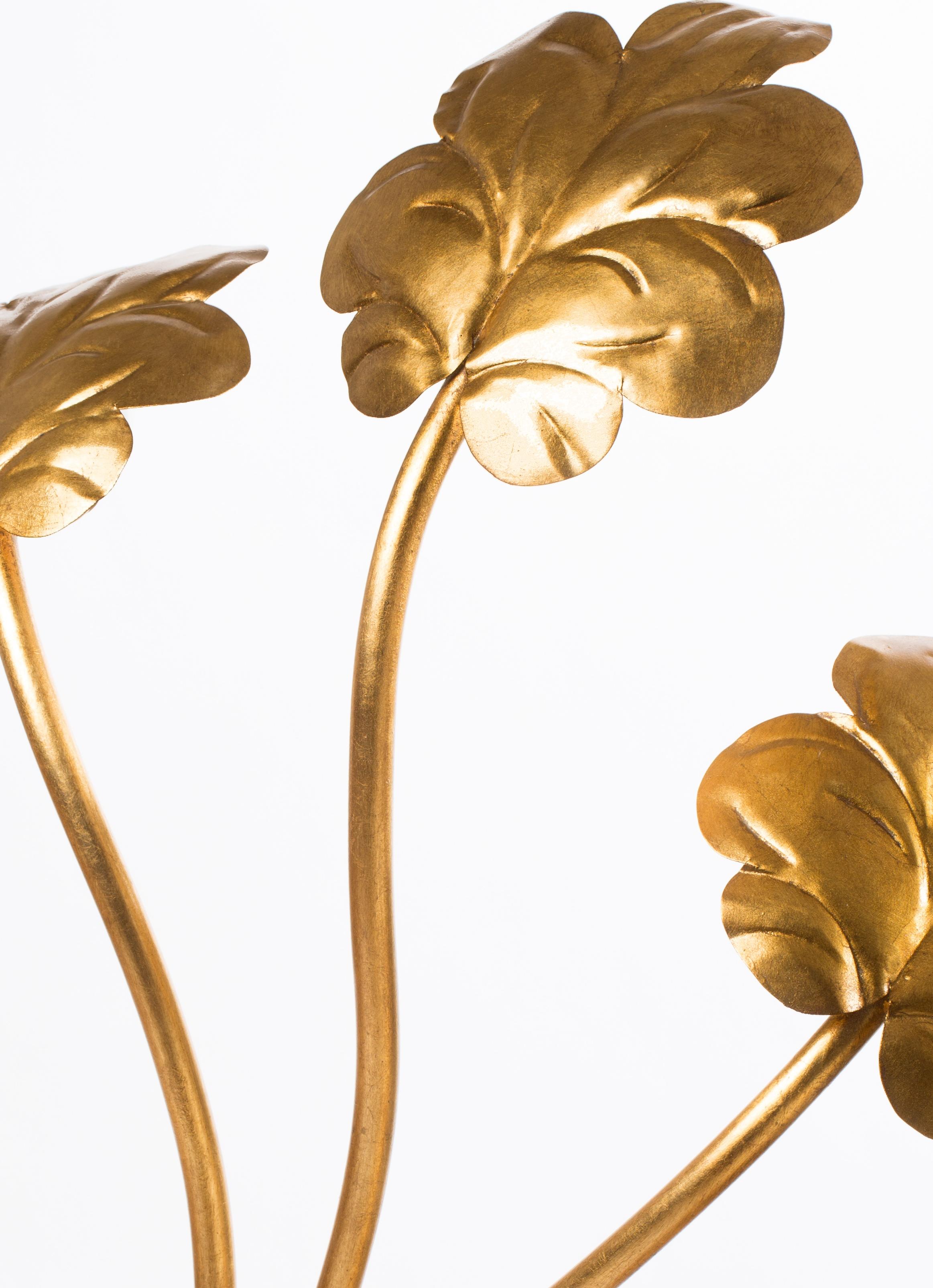 Postmoderne Lampadaire Li Puma Firenze à 3 bras avec finition en feuille d'or 24 carats en vente