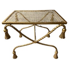 Li Puma Firenze Gilt Curule Seat / Vanity Chair/ Side Table, Hollywood Regency