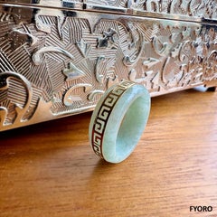 Li Spring Jade Band Ring (With 14k Solid Gold) - Cocktail Ring for Men and Women