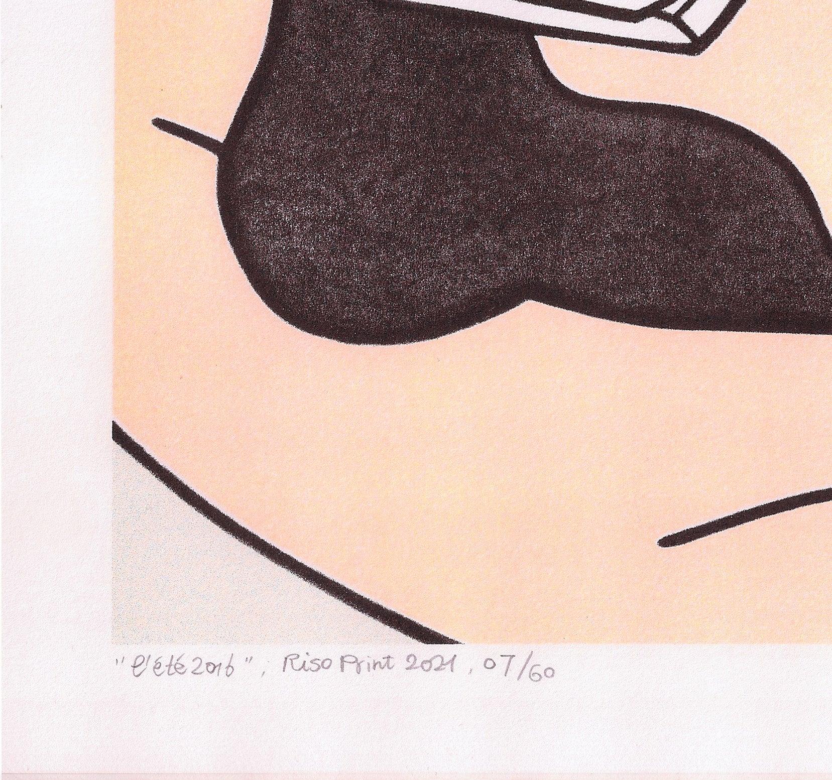 Li (Lilou) Xia, L'été 2016 (Estate 2016) Stampa risografica a 4 colori, Lilou_oh_yeah - Print di Li Xia