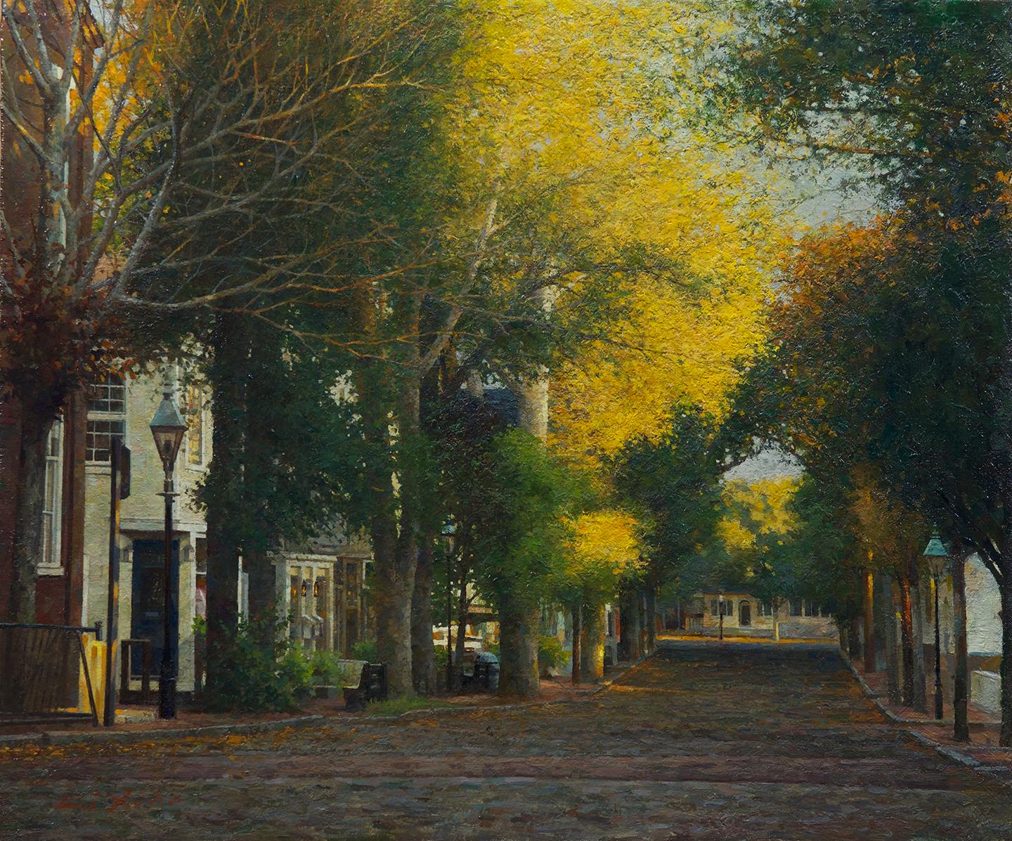 Landscape Painting de Li Xiao - La calle Federal a principios de otoño