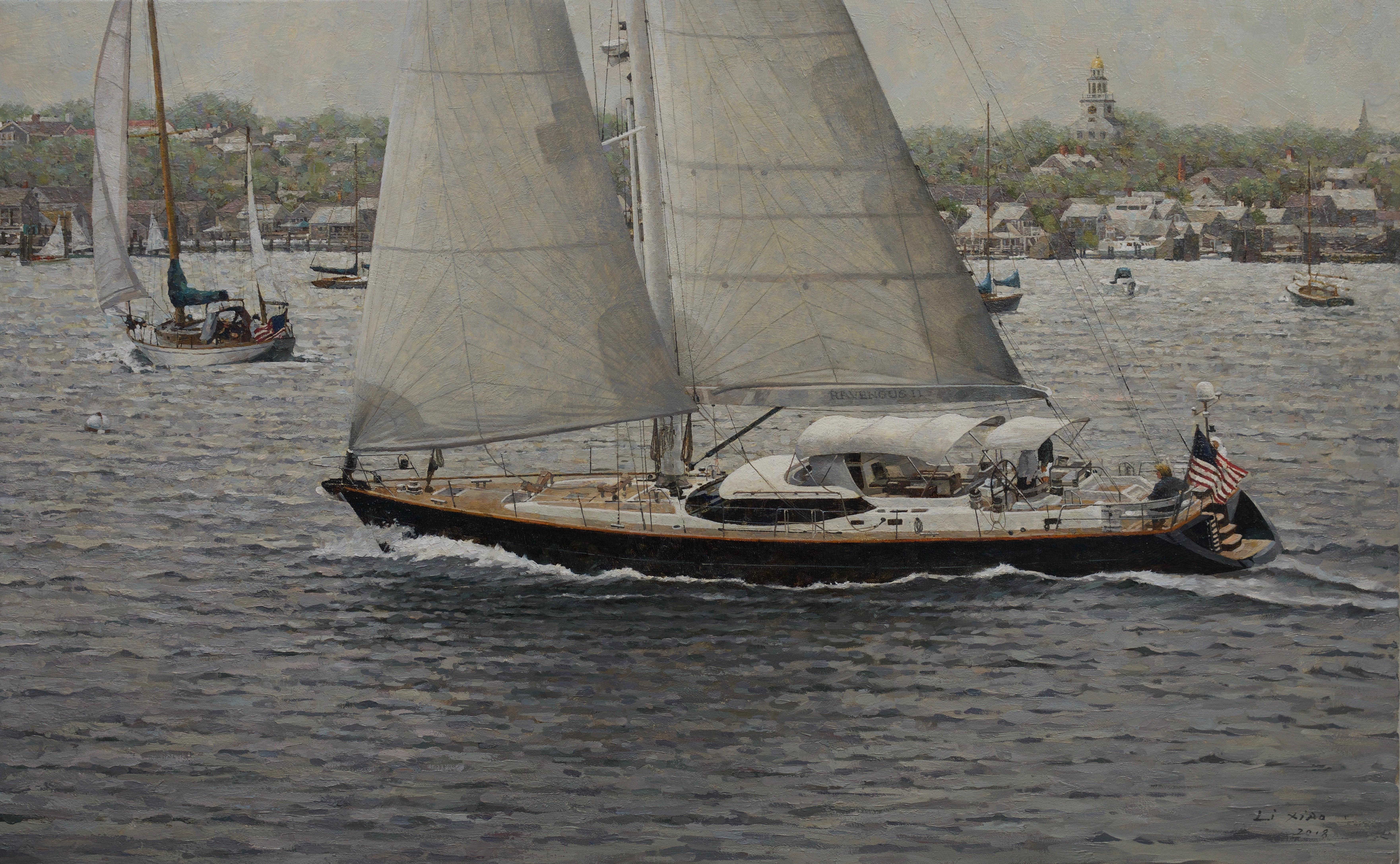 Li Xiao Landscape Painting - Harbor-Front Sailing, Nantucket