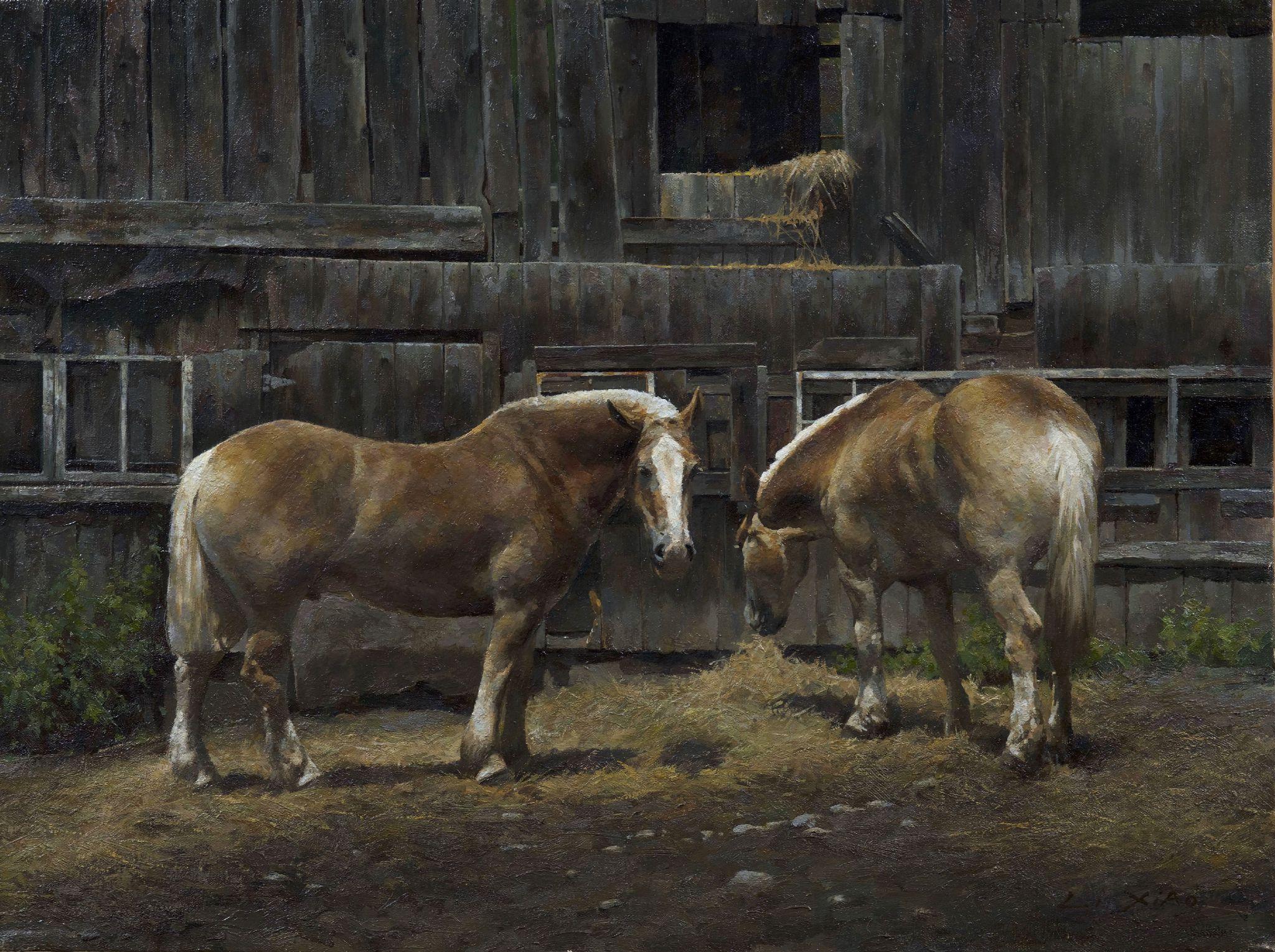 Li Xiao Animal Painting - Stable