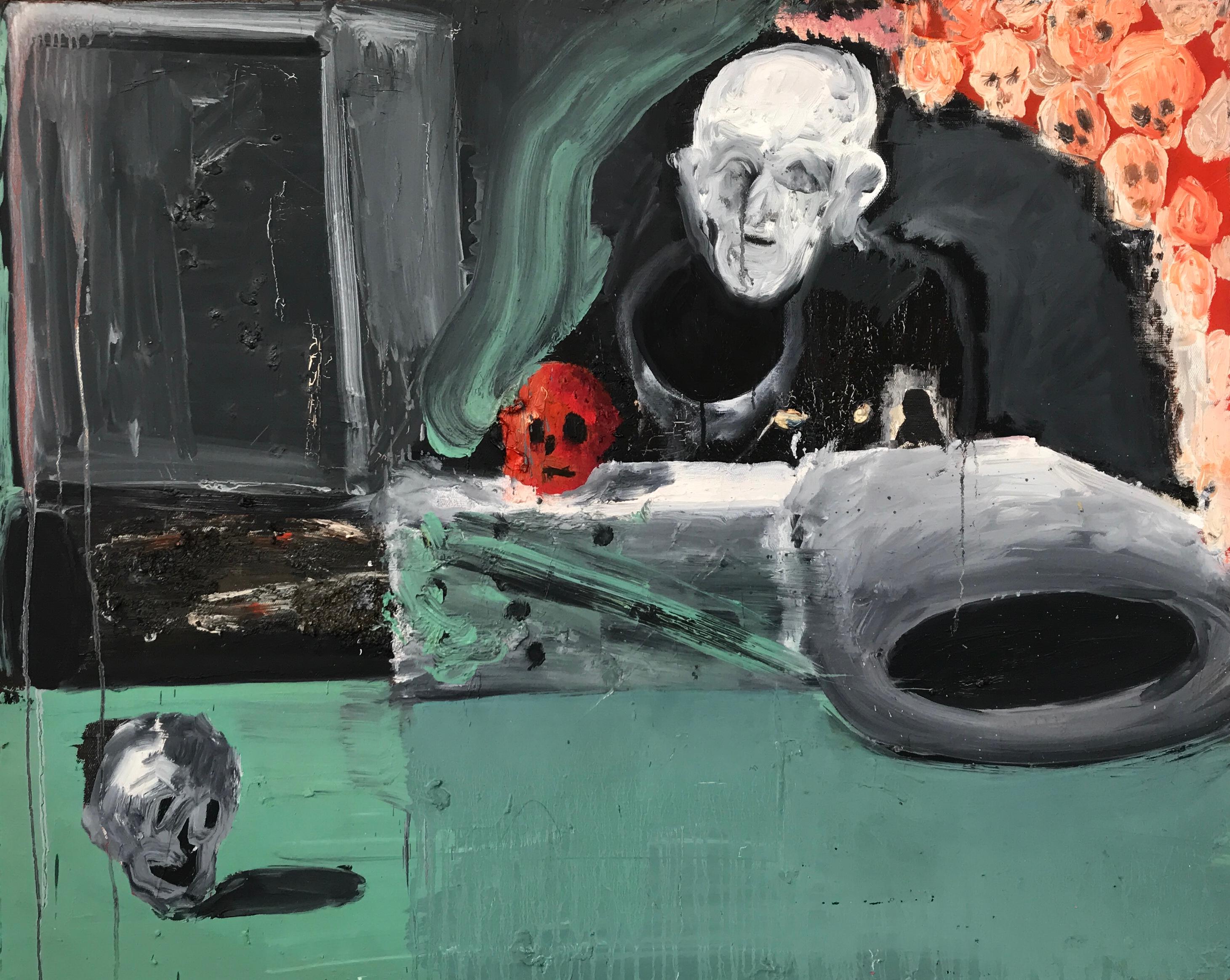 Zeitgenössische chinesische Kunst von Li Ya-Wei - Grüne Tischplatte