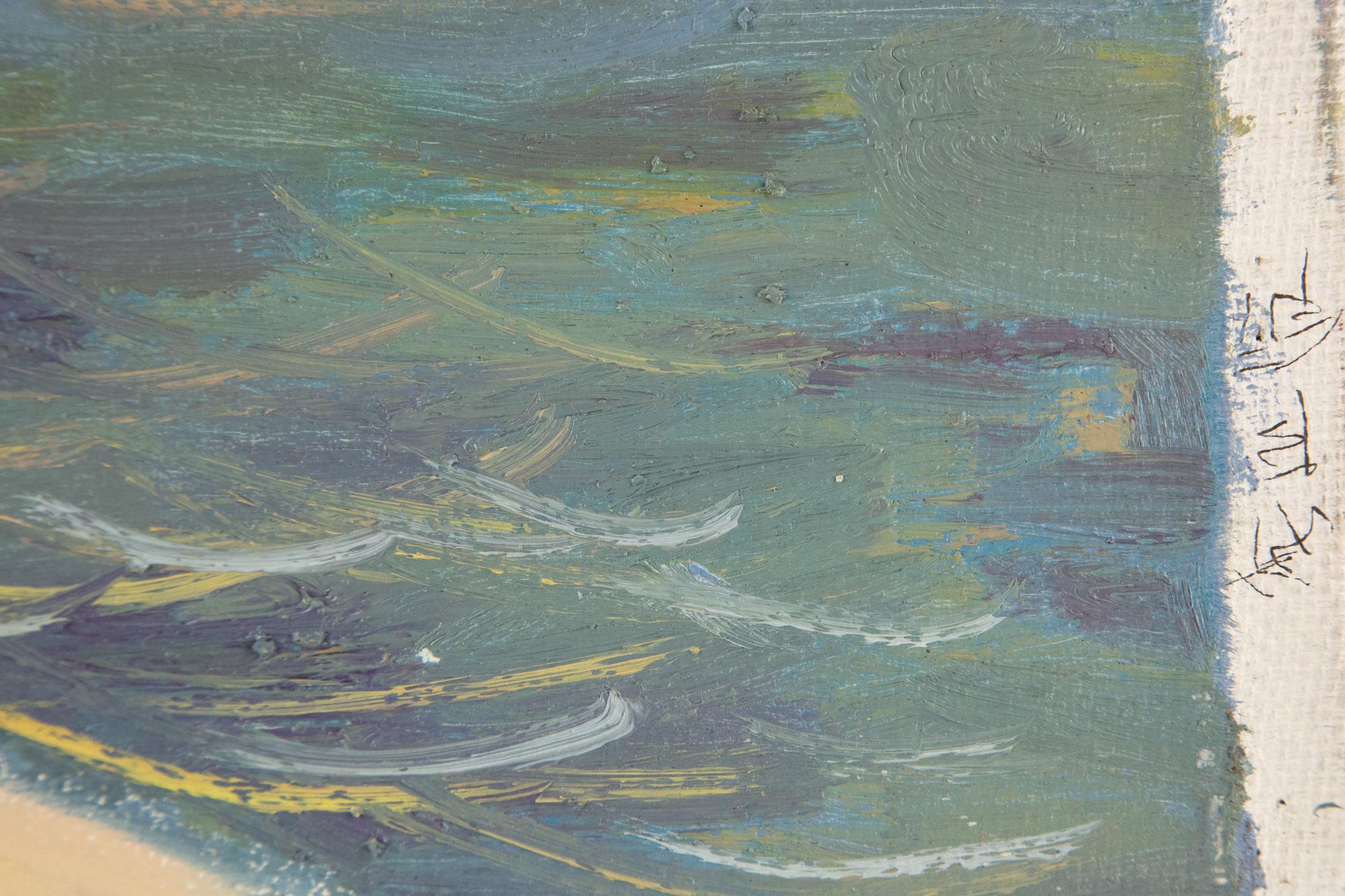 Impressionistisches Original-Ölgemälde „Next To Water And Mountain“ von Li Yunxian im Angebot 5