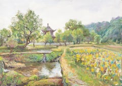 Li Zhao Impressionniste Original Huile sur Toile "Wetland Park" (Parc de la zone humide)