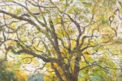 Impressionistisches Original-Ölgemälde „Old Tree By The River“ von Li Zhao