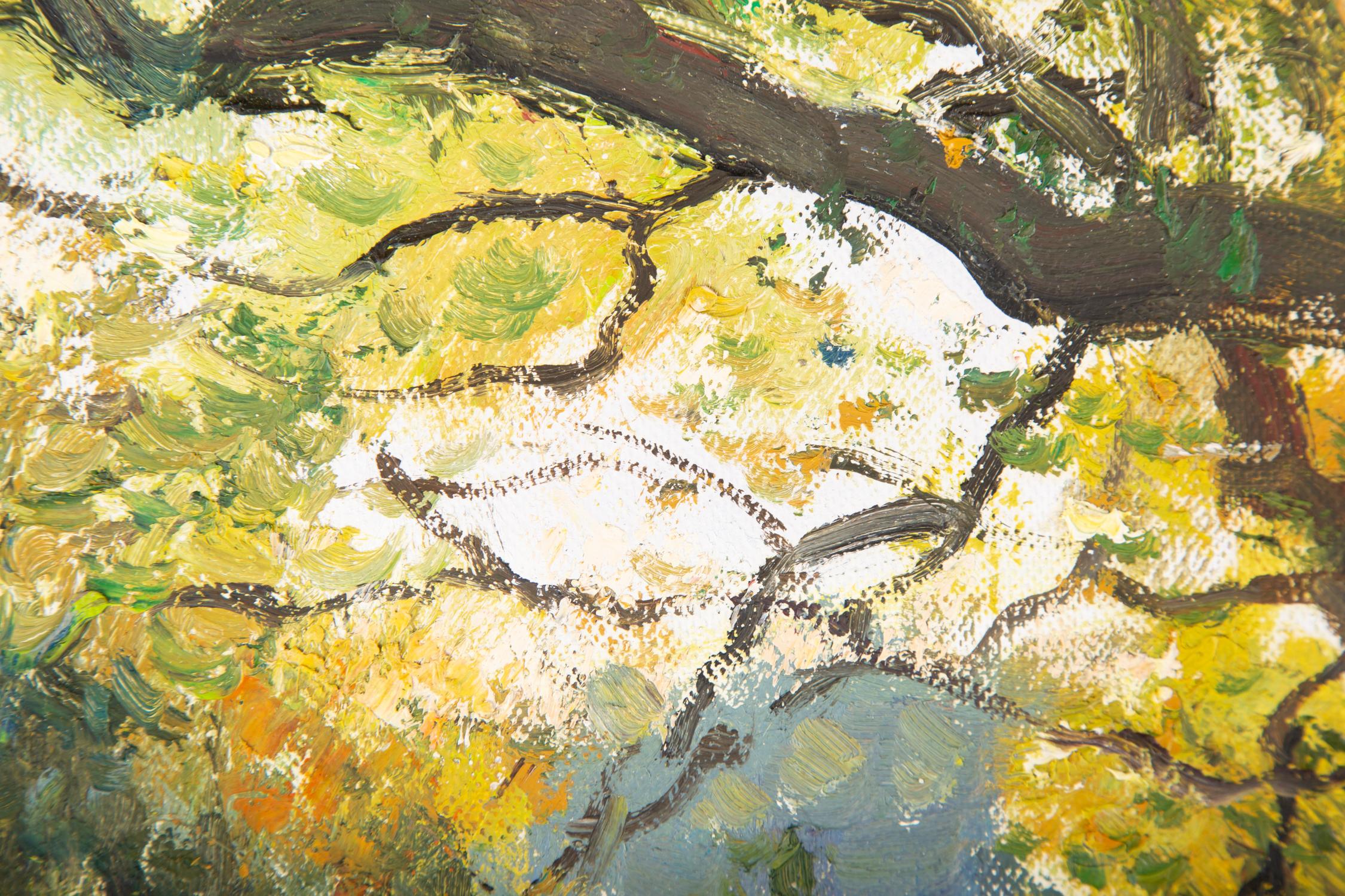 Impressionistisches Original-Ölgemälde „Old Tree By The River“ von Li Zhao im Angebot 4