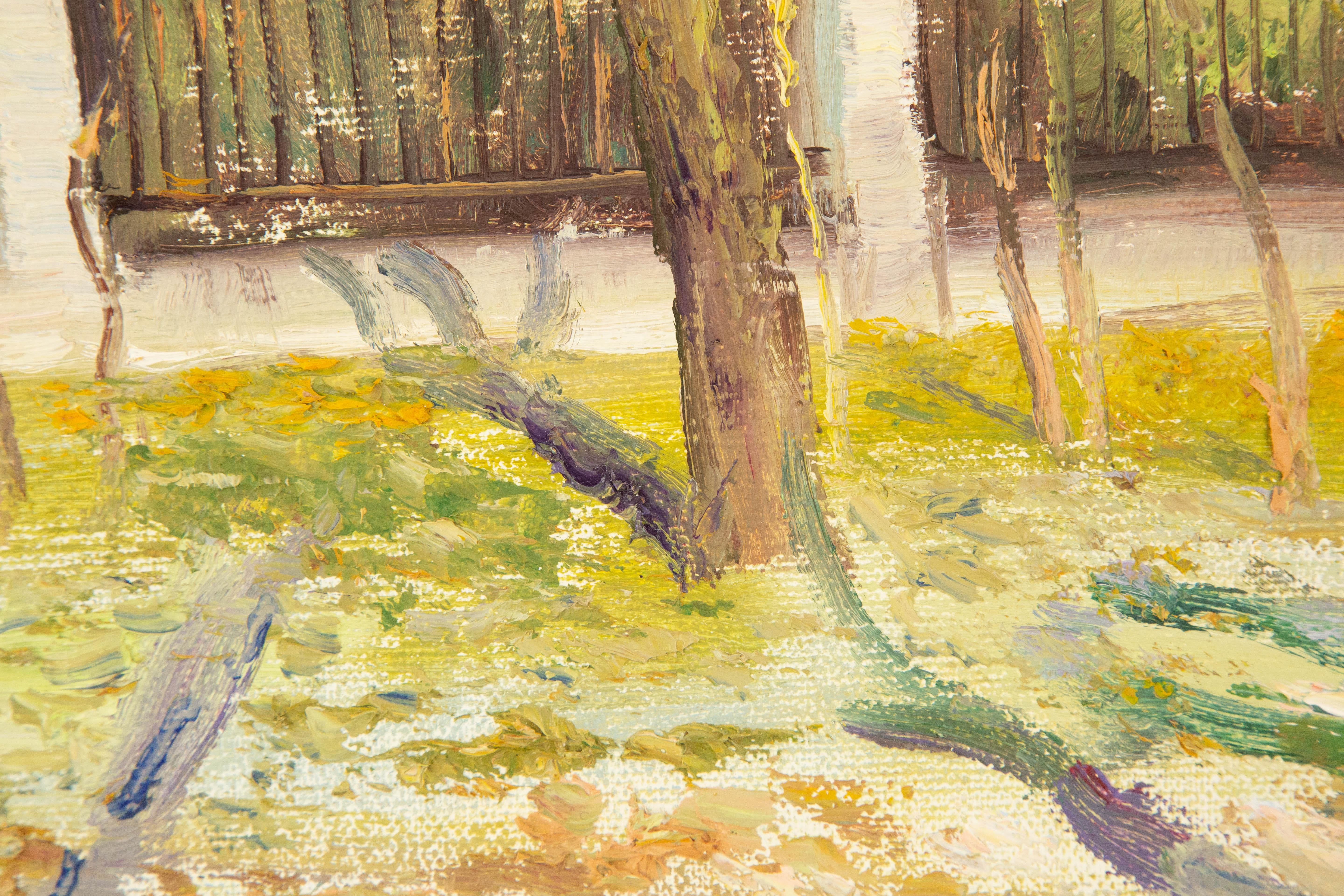 Li Zhao Landscape Original Oil On Canvas 