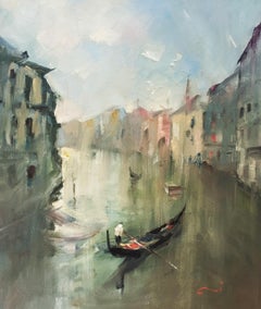Venice Canal II - Abstract Painting, Still-life, Oil Paint on Canvas, Li Zhou