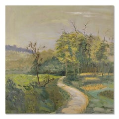Huile sur toile impressionniste originale de Li Zhu « Small Path » ( Petit chemin)