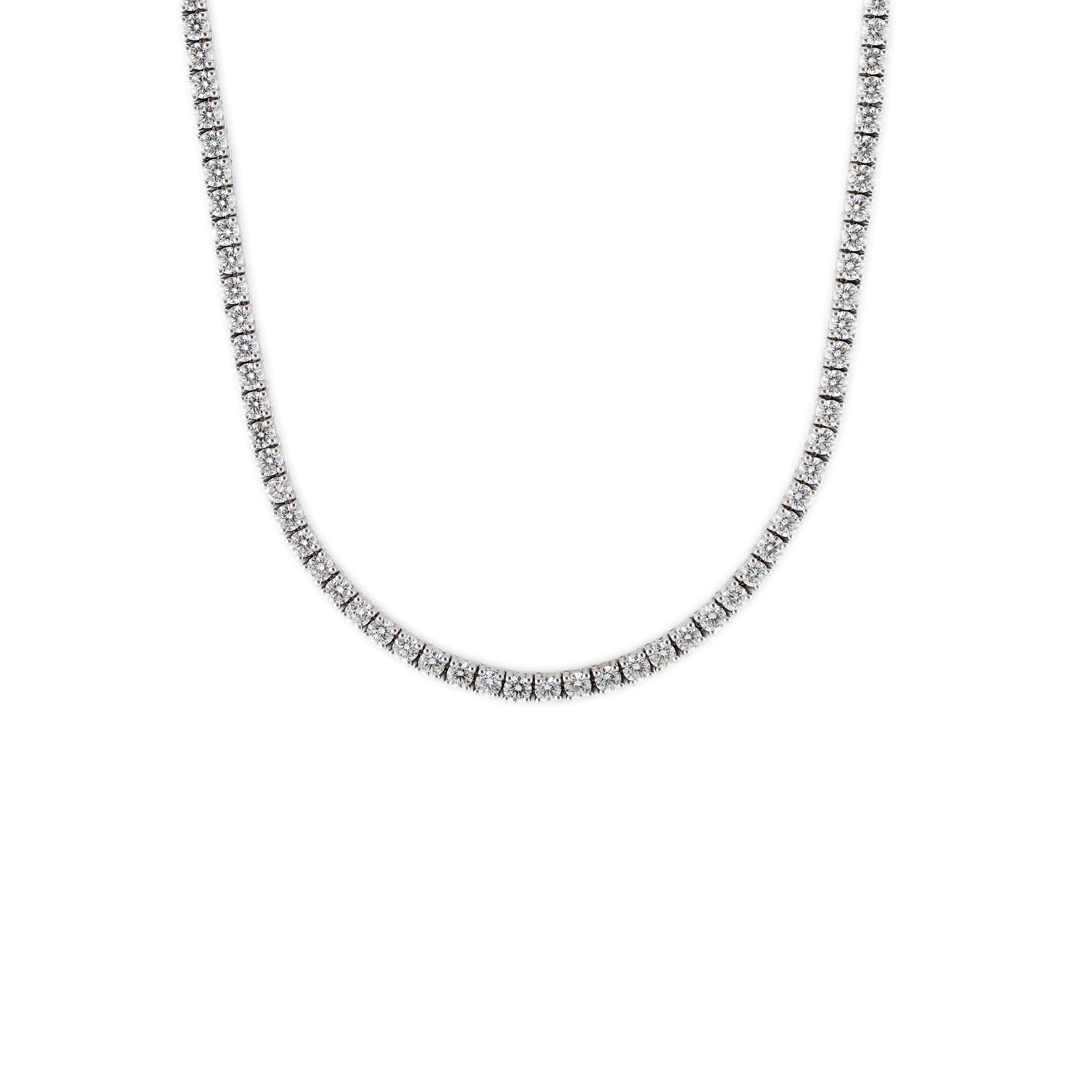 Taglio rotondo Lia 15.5 Carat Diamond Tennis Necklace in vendita
