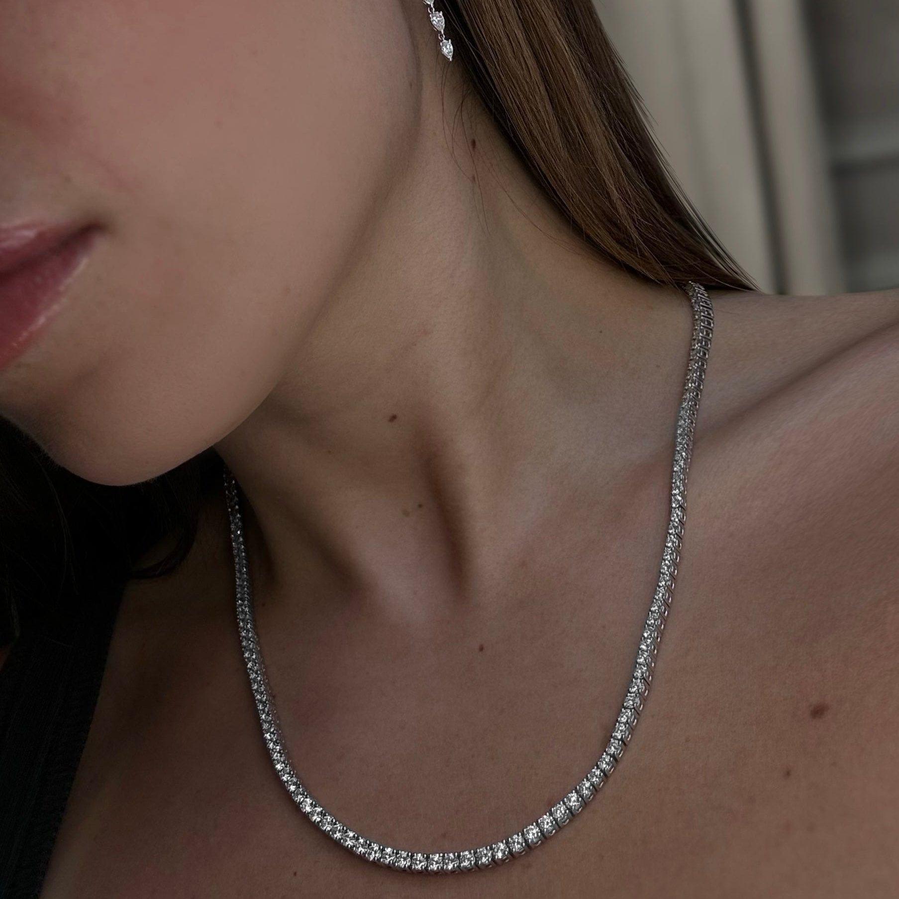 Lia 15.5 Carat Diamond Tennis Necklace In condizioni Nuovo in vendita a New York, NY