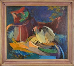 Bodegón de Hunstmans. Óleo sobre cartón. 75x85 cm. Firmado